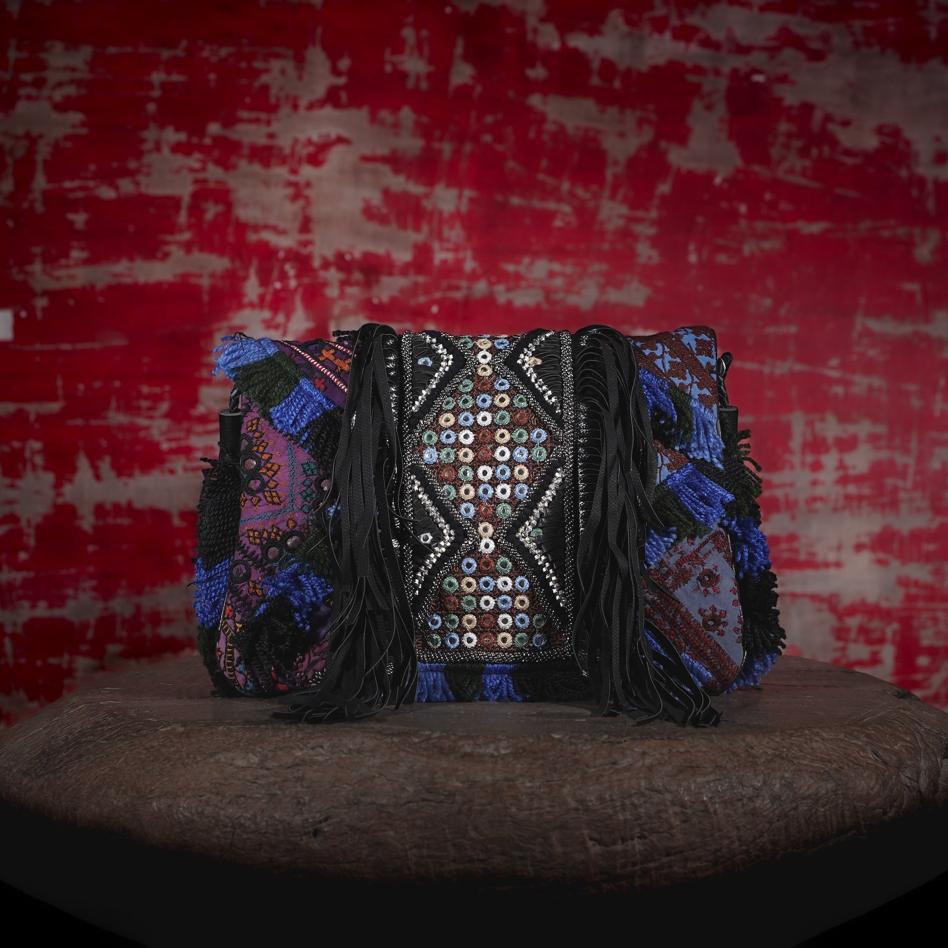 Black Fringe Clutch 014