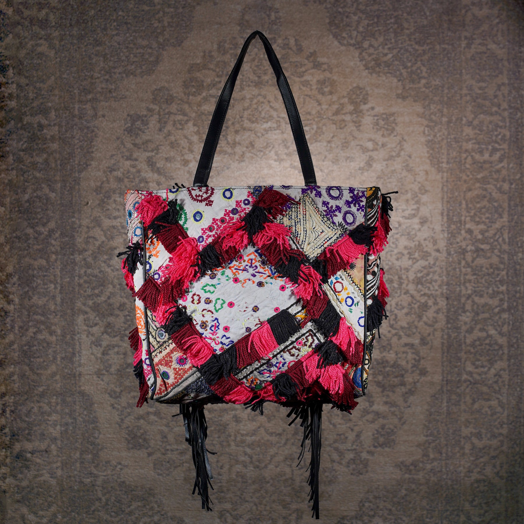 Black Fringe Tote 005
