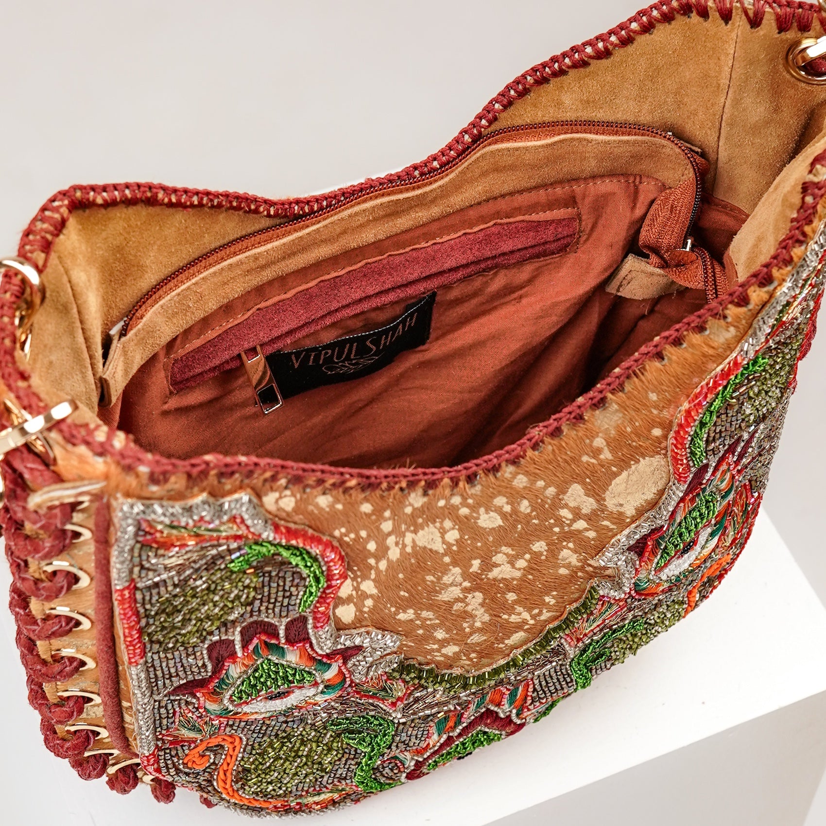 Beige Hornbill Shoulder Bag