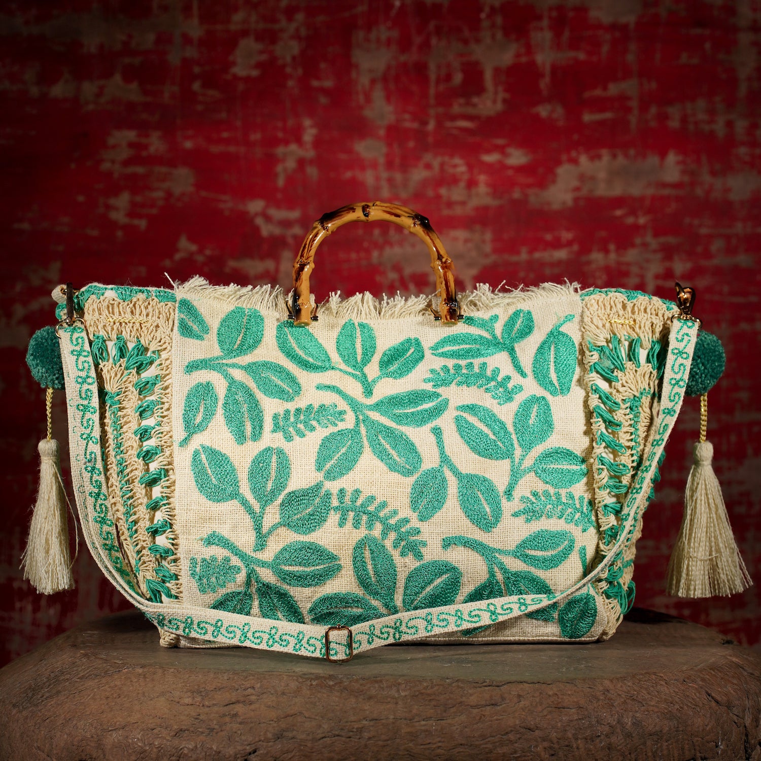 Haryali Jute Tote Aqua