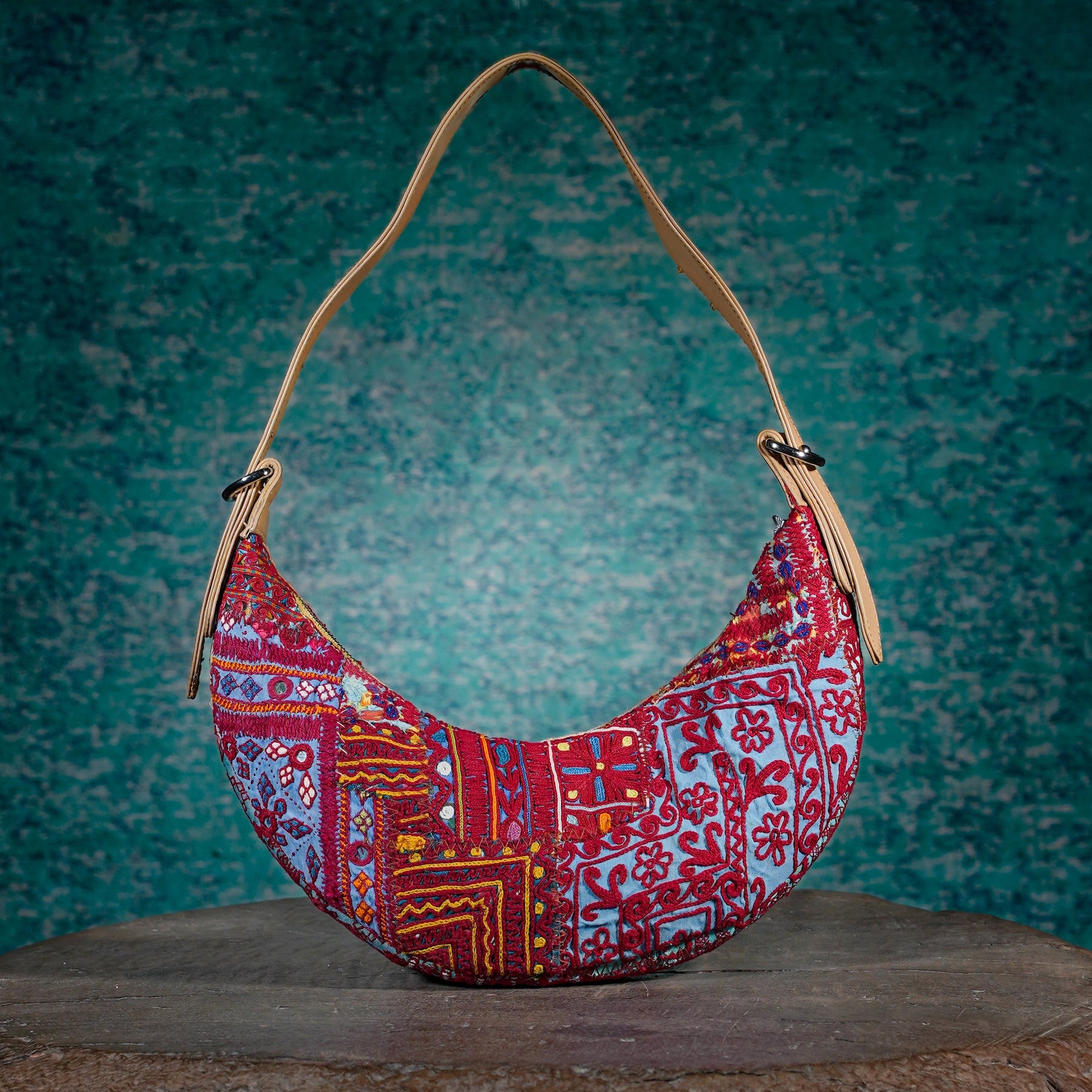 Beige Hichki Crescent Bag 004