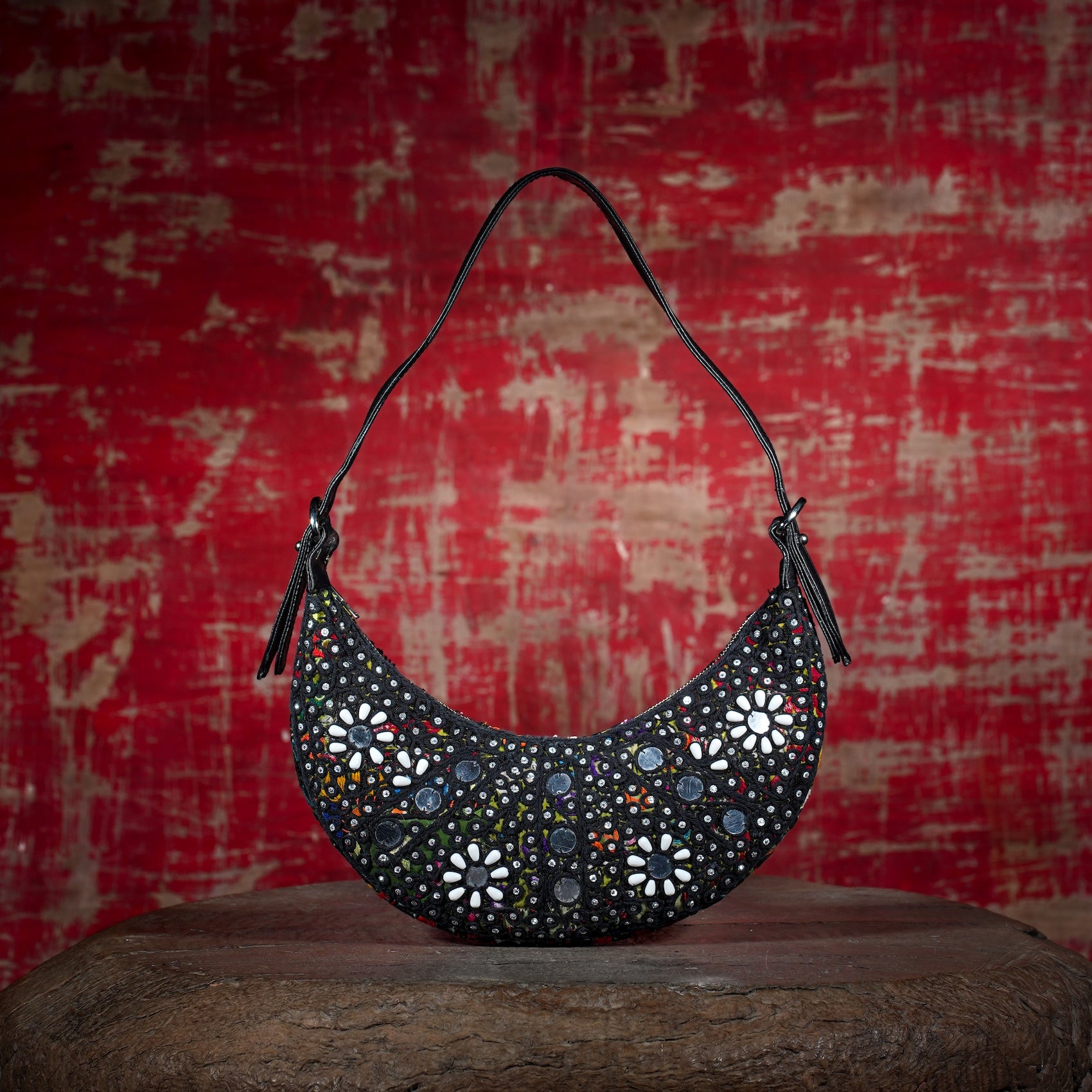 Black Hichki Crescent Bag 002