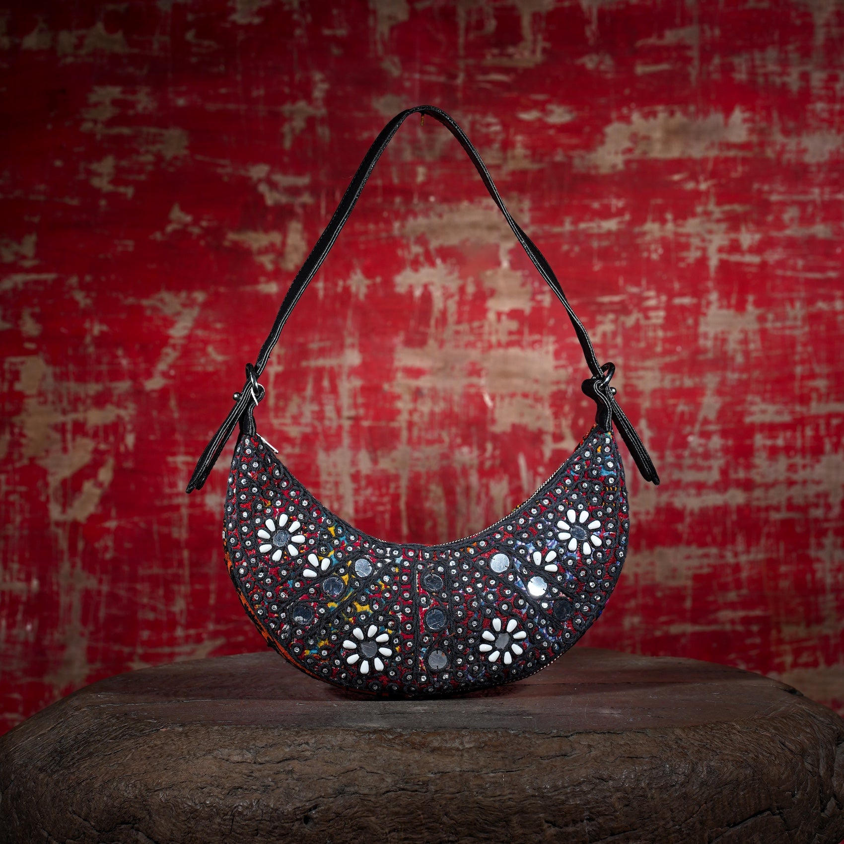 Black Hichki Crescent Bag 004