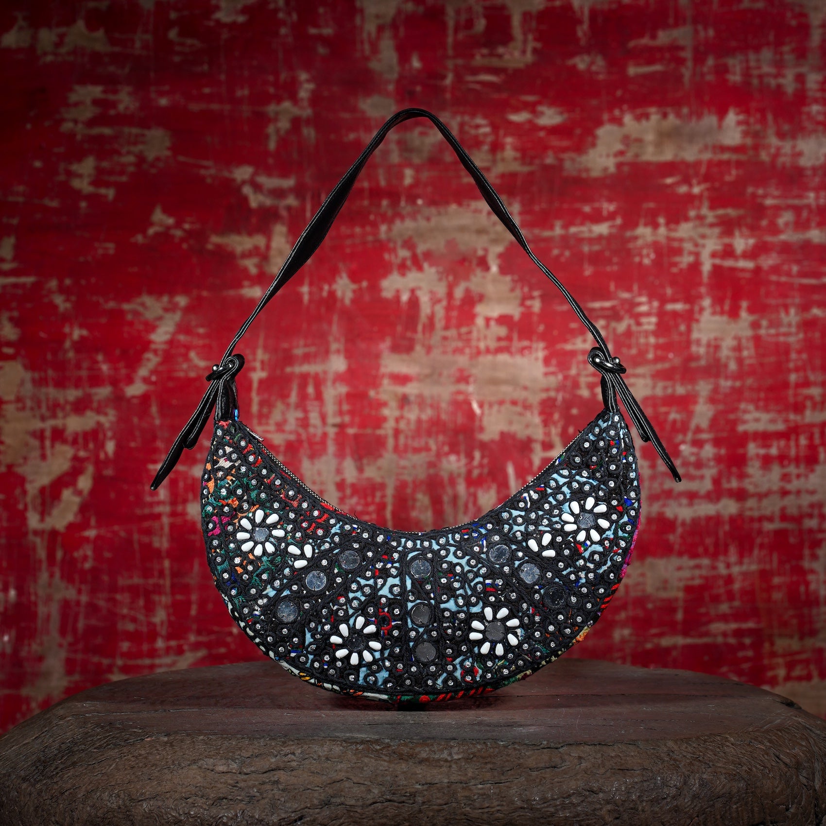 Black Hichki Crescent Bag 008
