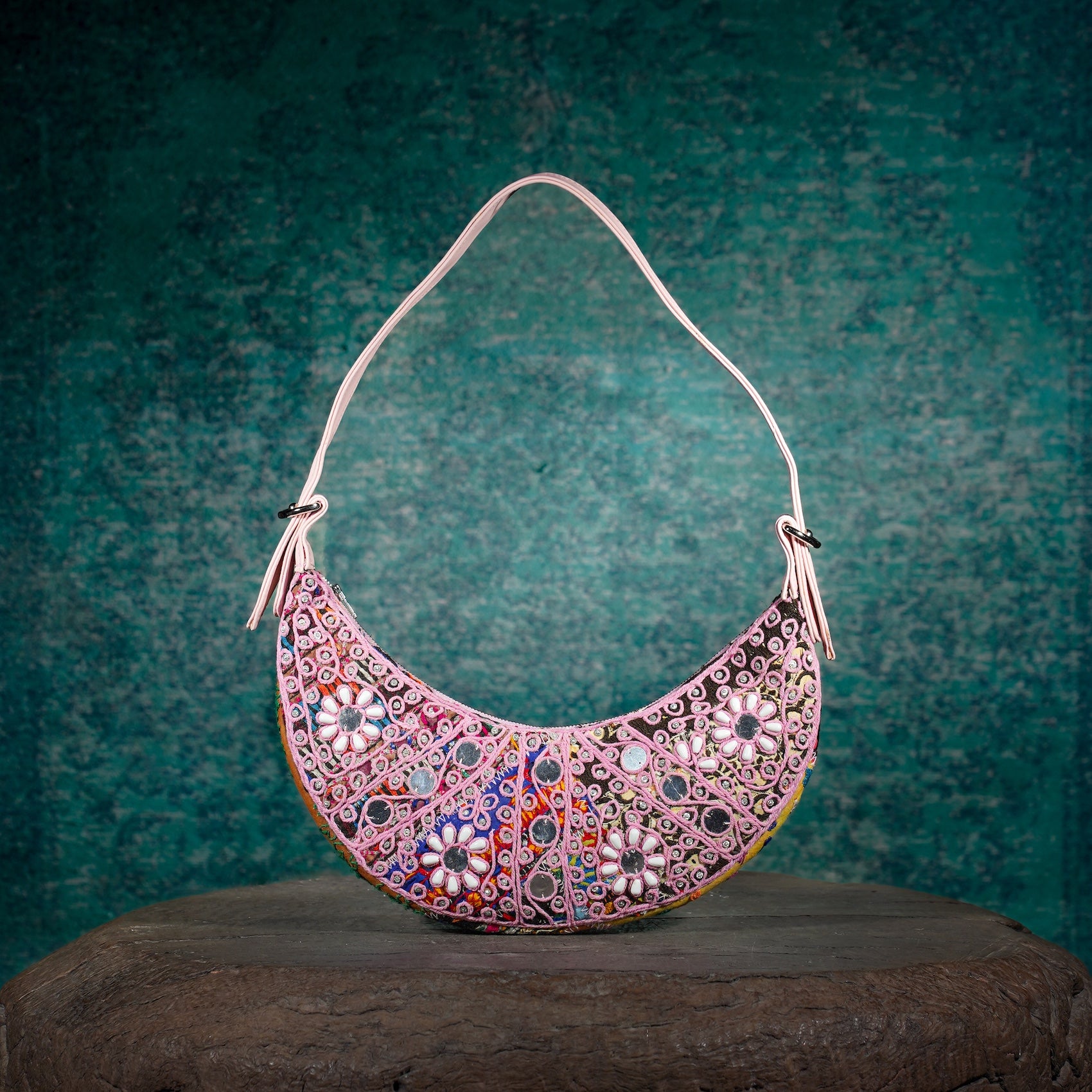 Pink Hichki Crescent Bag 007