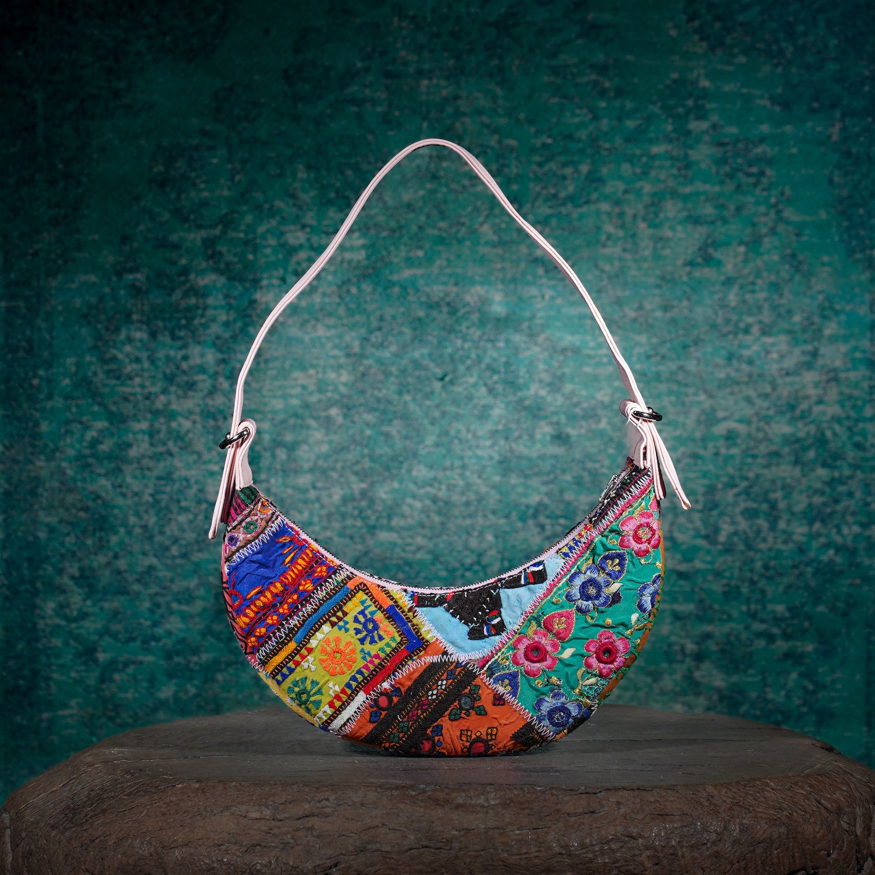 Pink Hichki Crescent Bag 007