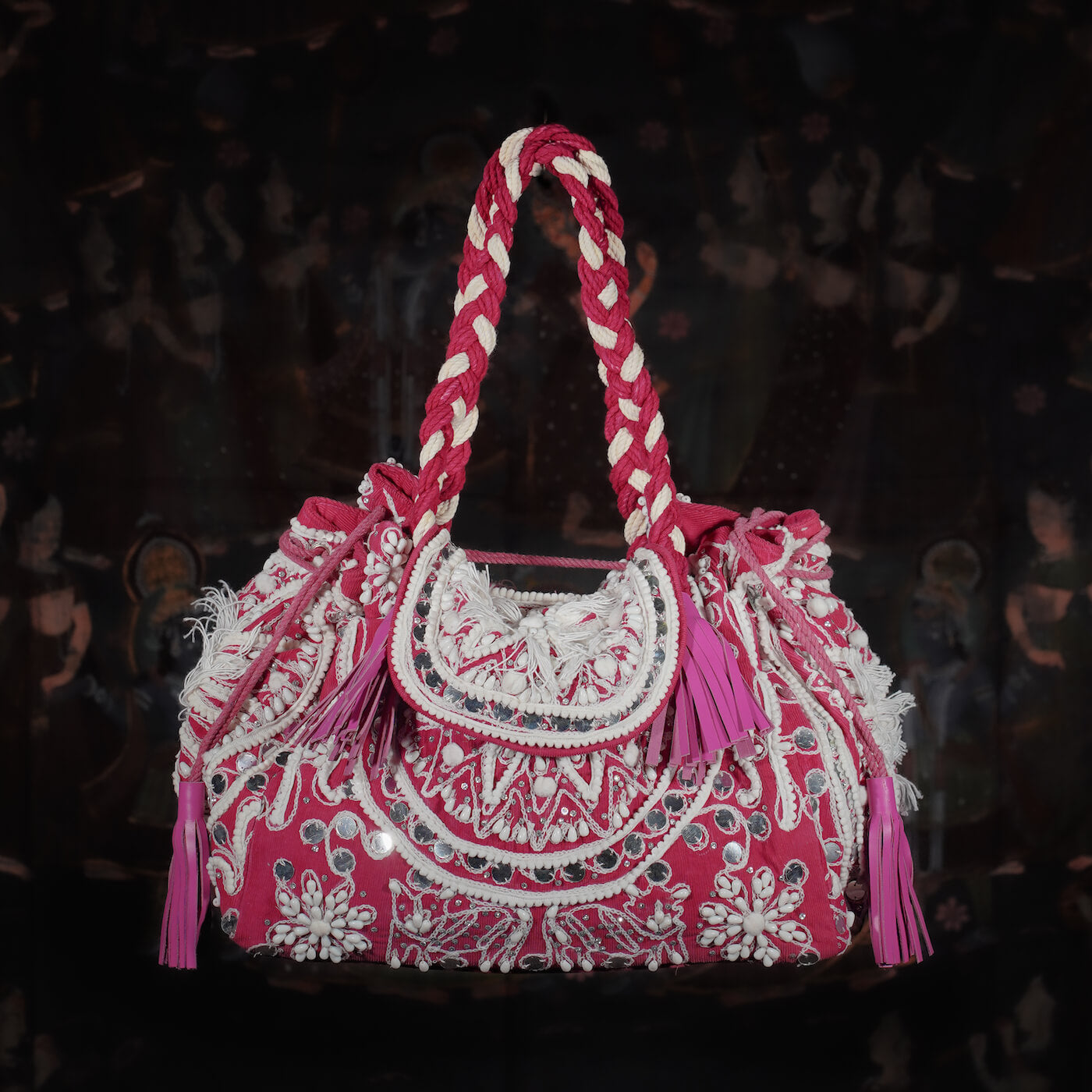 Kori Corduroy Tote - Fuchsia