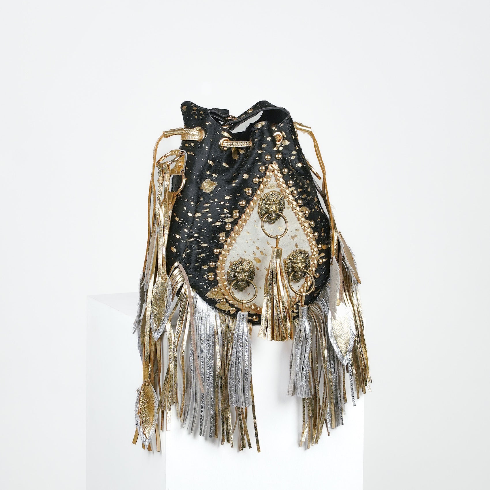 Black Lion Bucket Bag