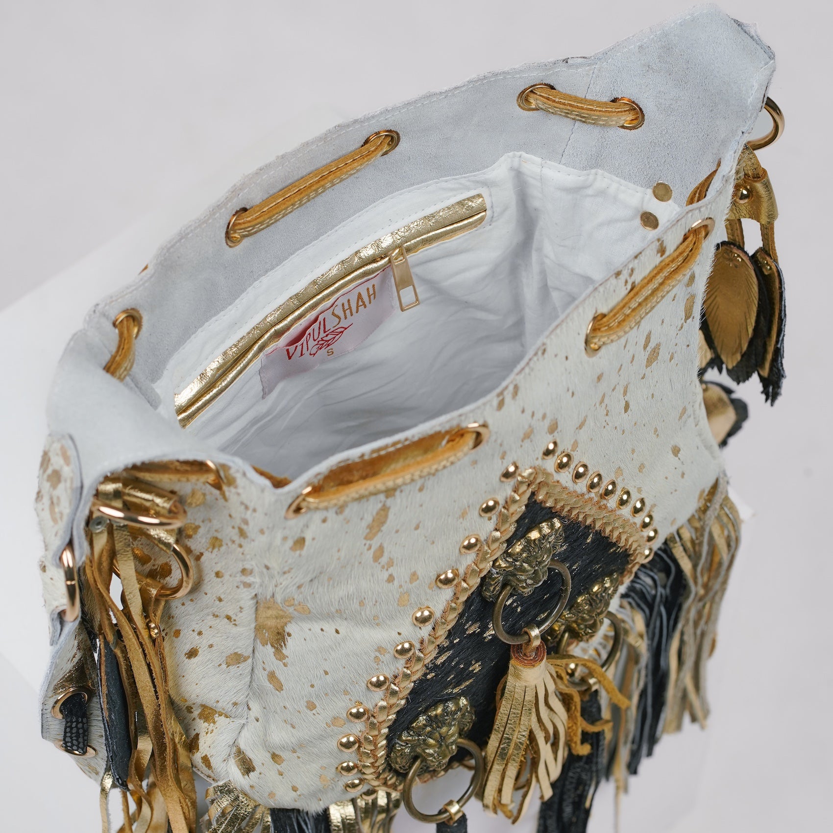 Cream Lion Bucket Bag