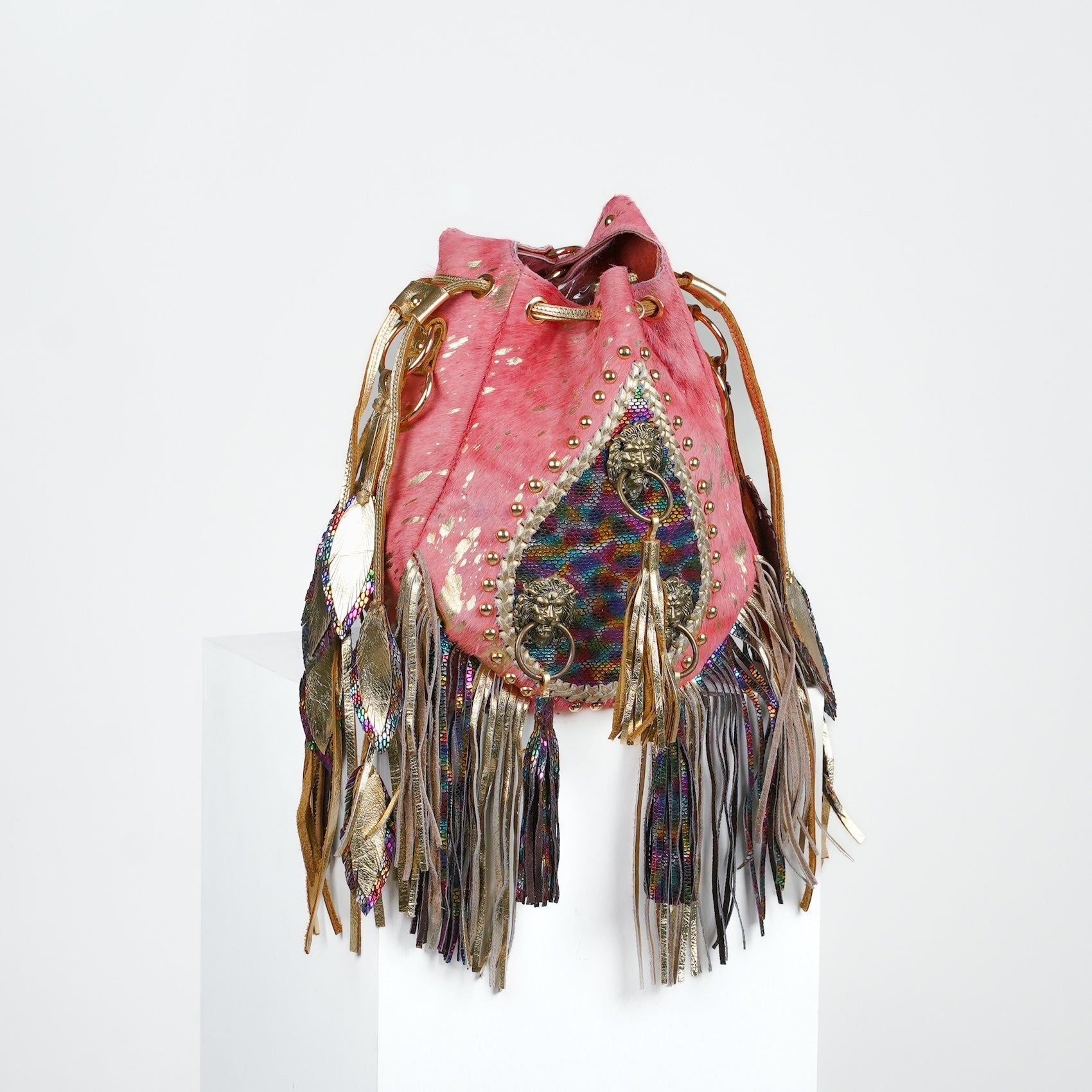 Peach Lion Bucket Bag
