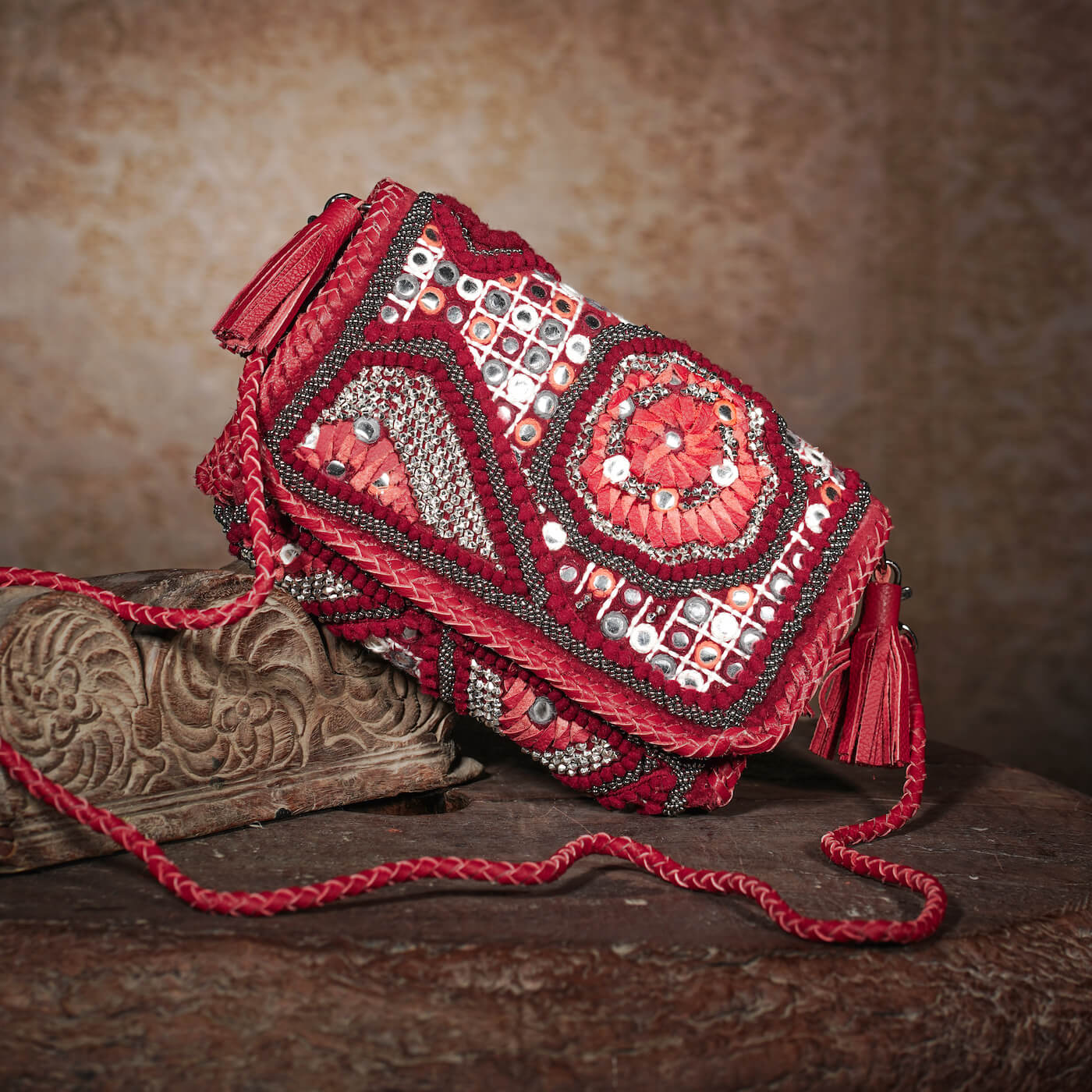 Mogra Wallet - Burgundy