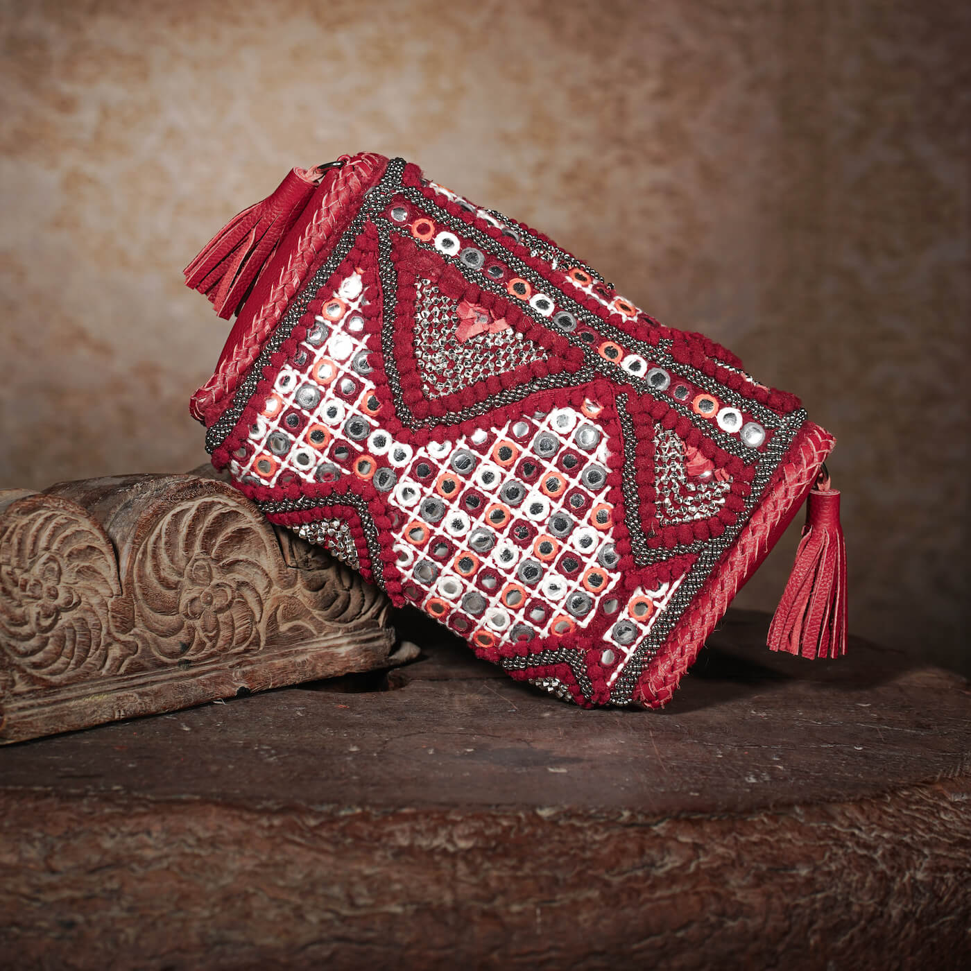 Mogra Wallet - Burgundy