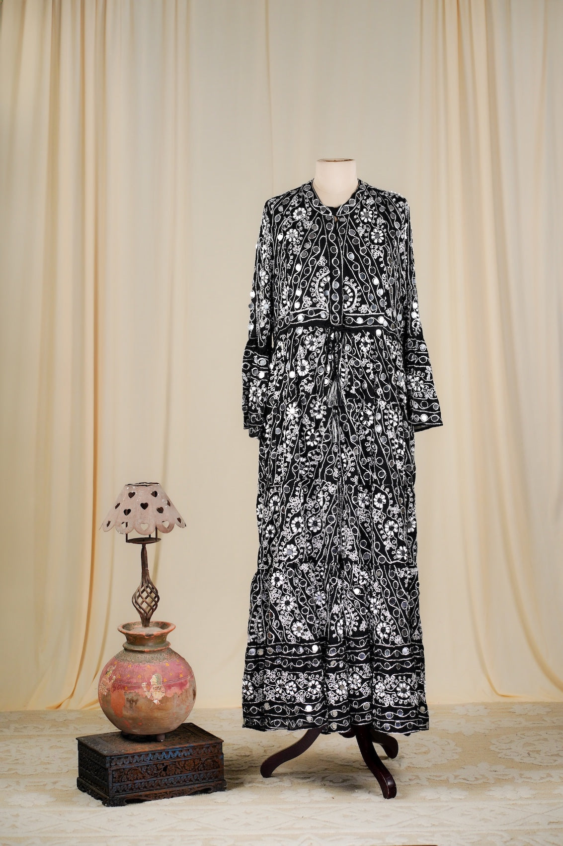 Black-Cream Nuri Long Tunic