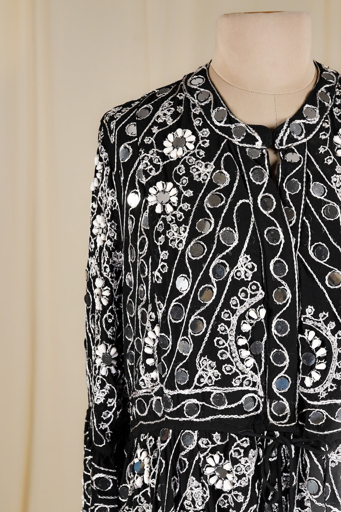 Black-Cream Nuri Long Tunic