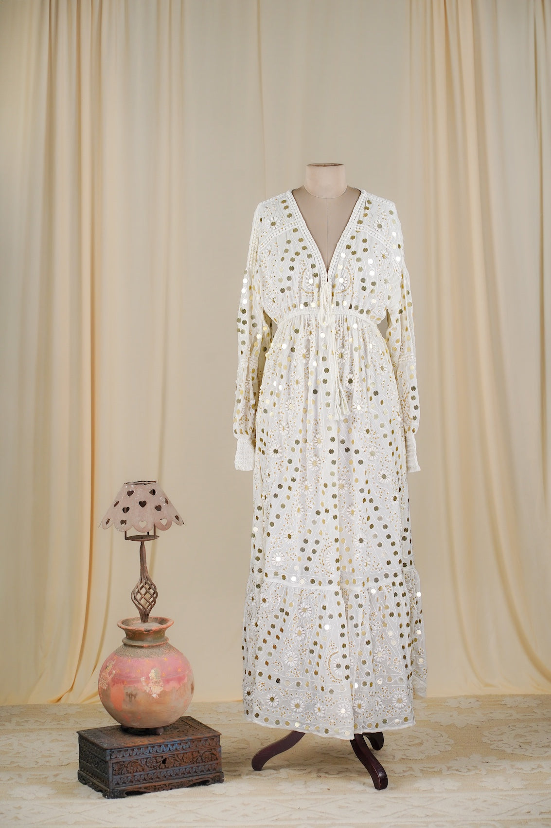 Cream Nuri Maxi Dress