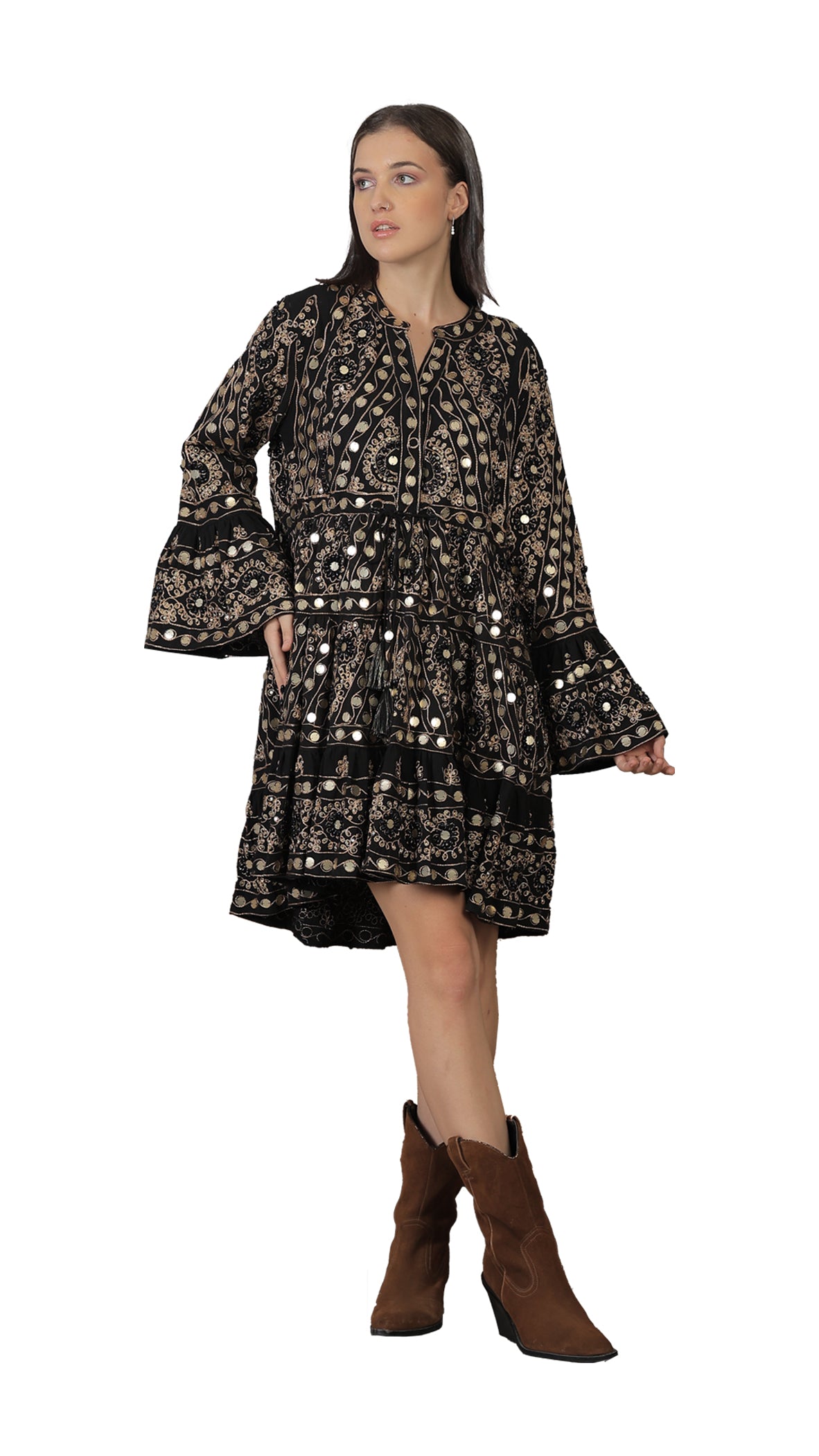 Black-Gold Nuri Tunic