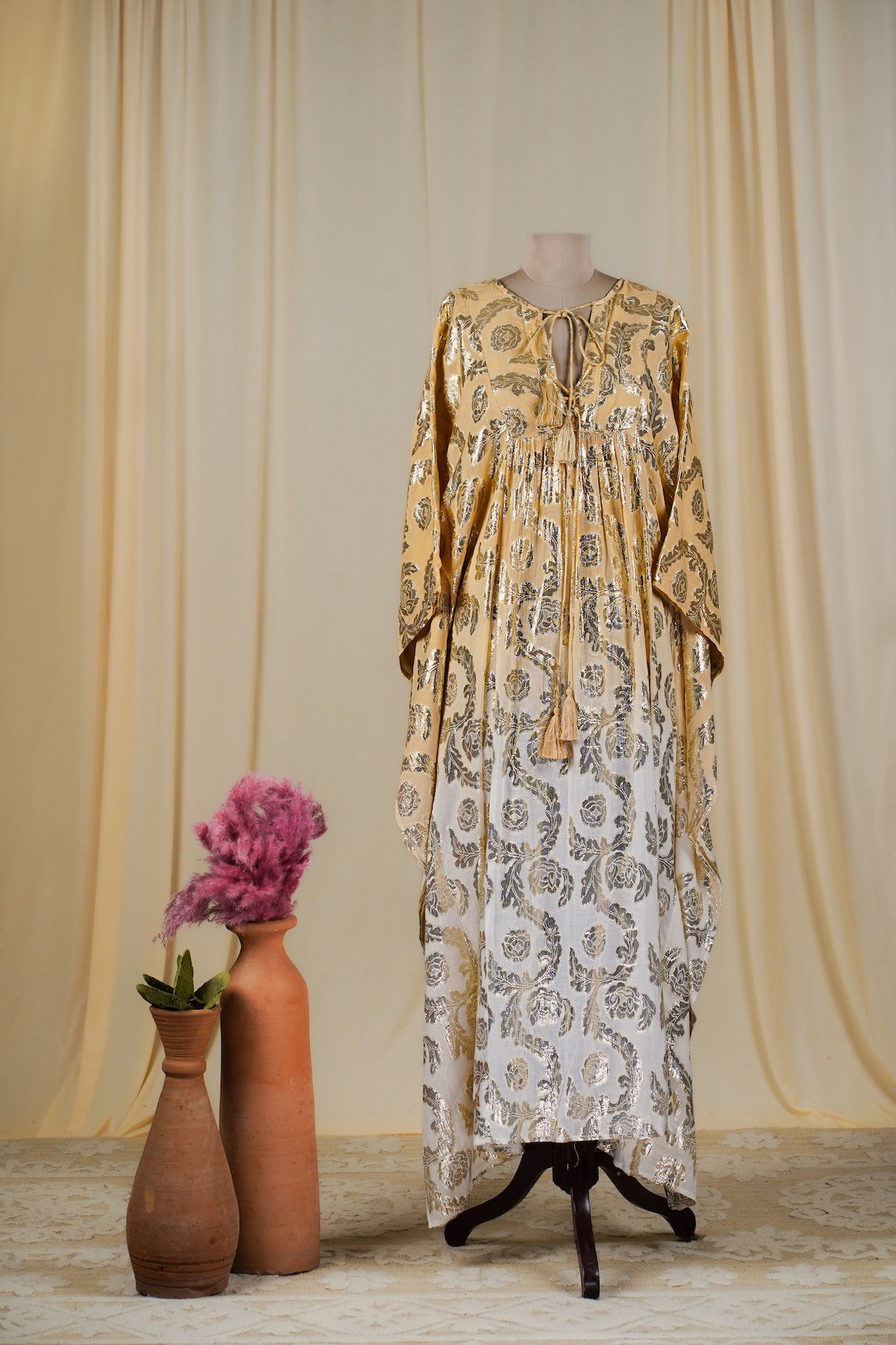 Beige-Cream Ombre Kaftan