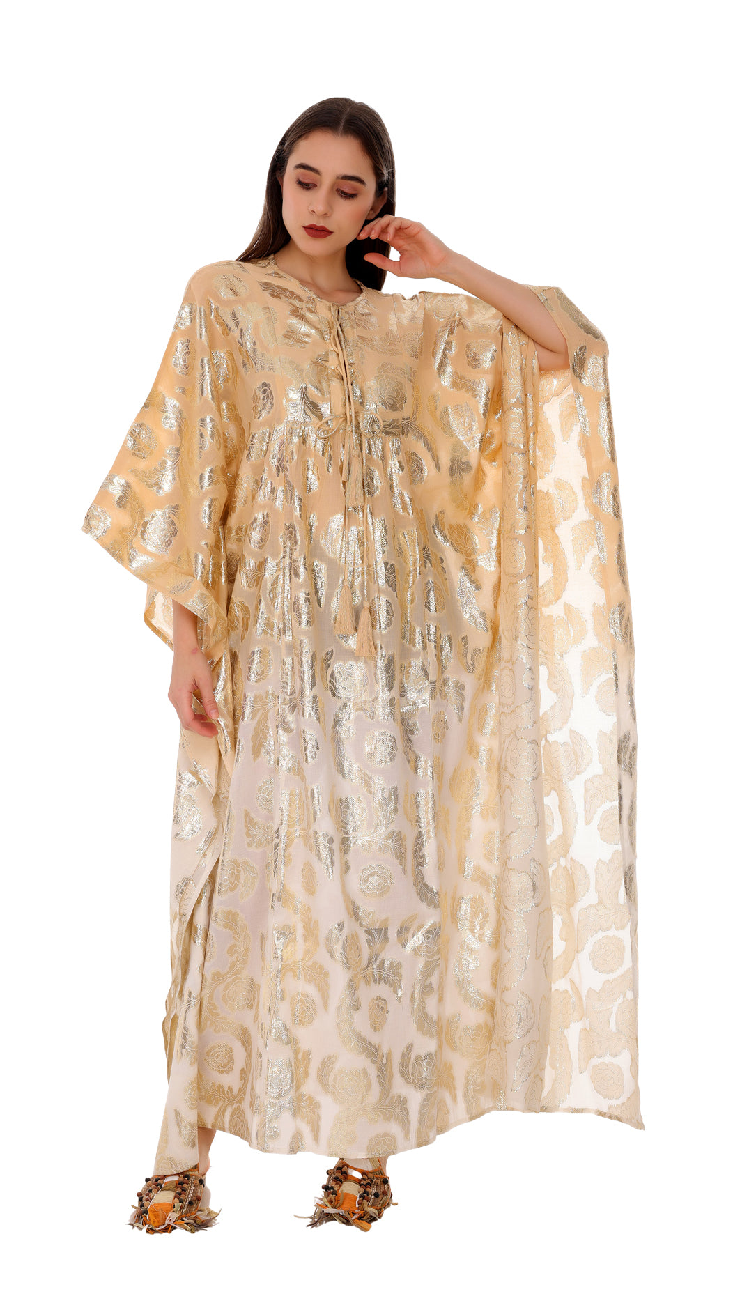 Beige-Cream Ombre Kaftan