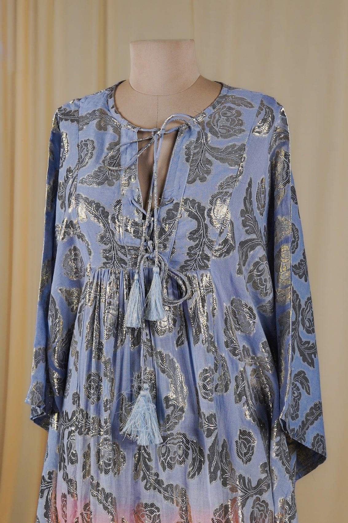 Turquoise-Rose Ombre Kaftan