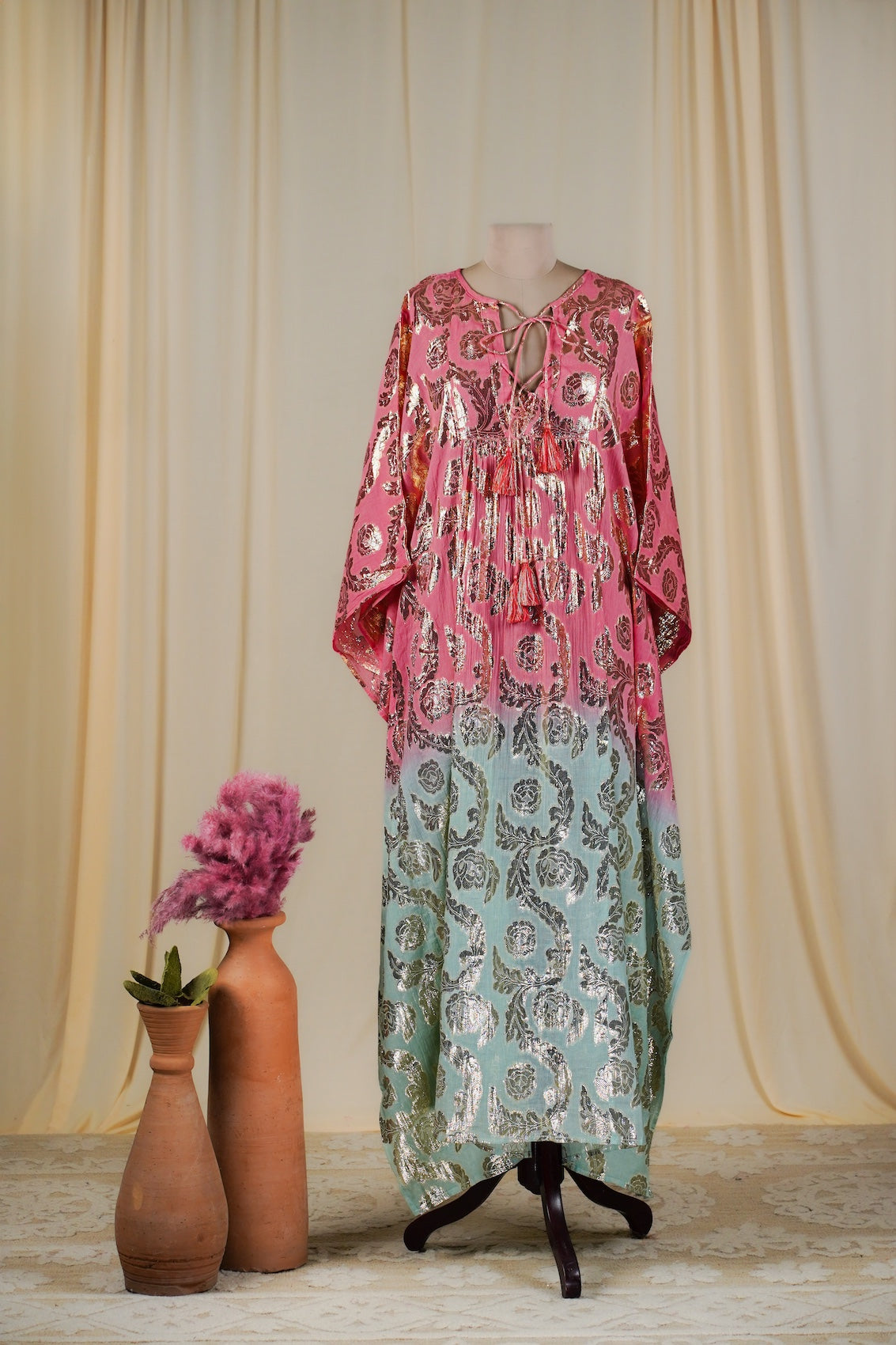 Rose-Aqua Ombre Kaftan