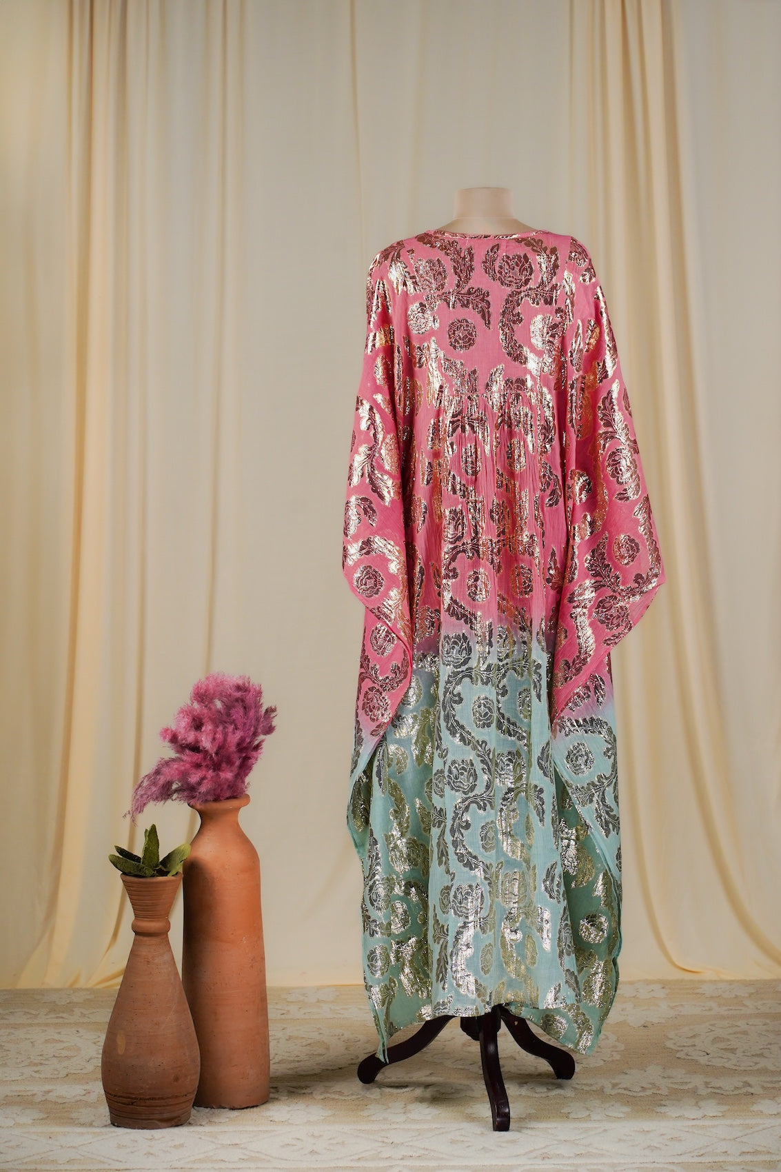 Rose-Aqua Ombre Kaftan