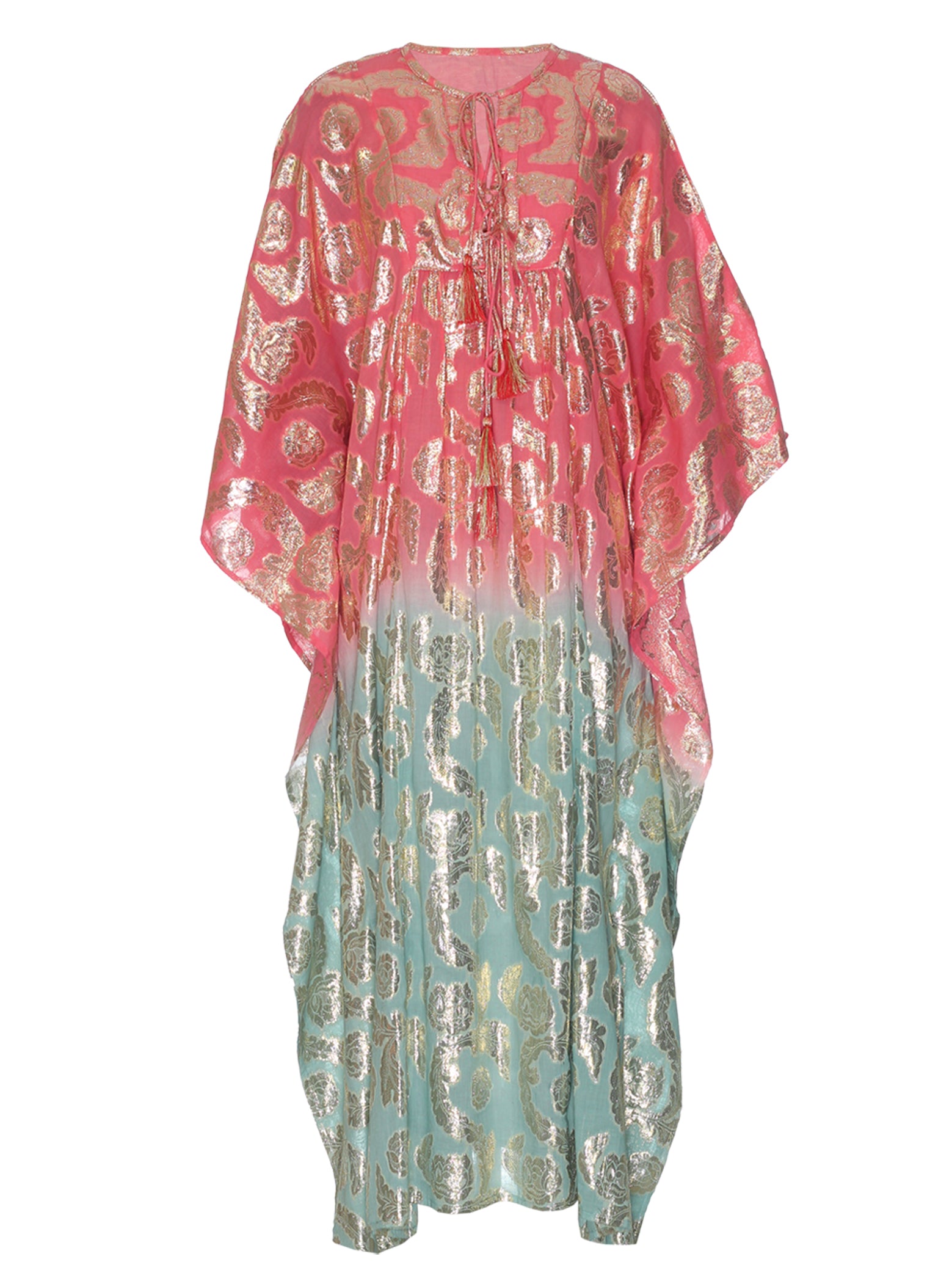 Rose-Aqua Ombre Kaftan