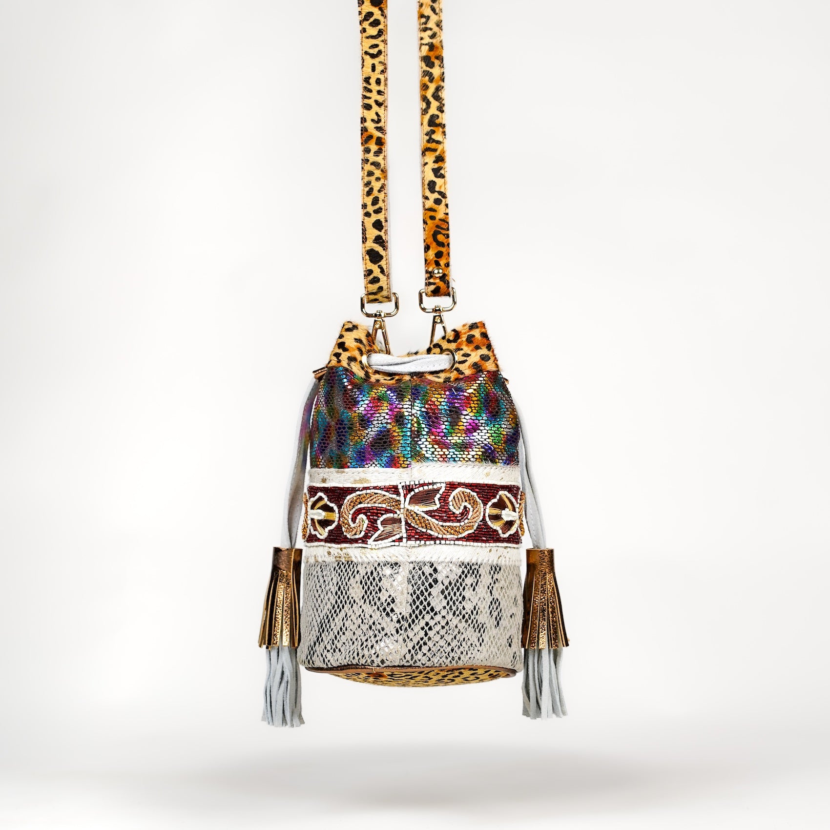 Cream Panthera Bucket Bag