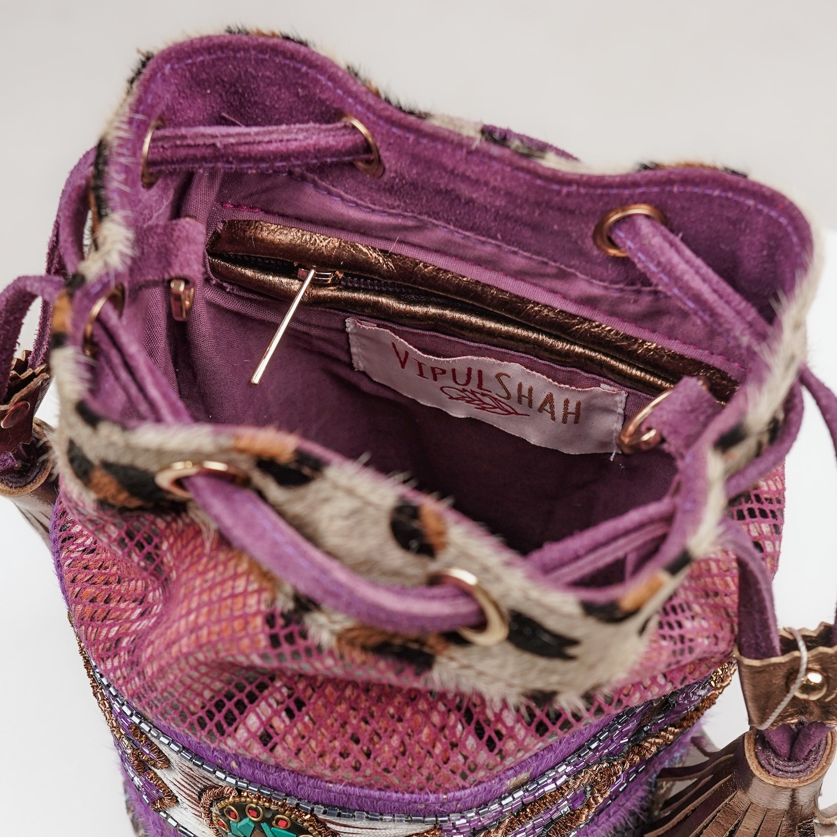 Purple Panthera Bucket Bag