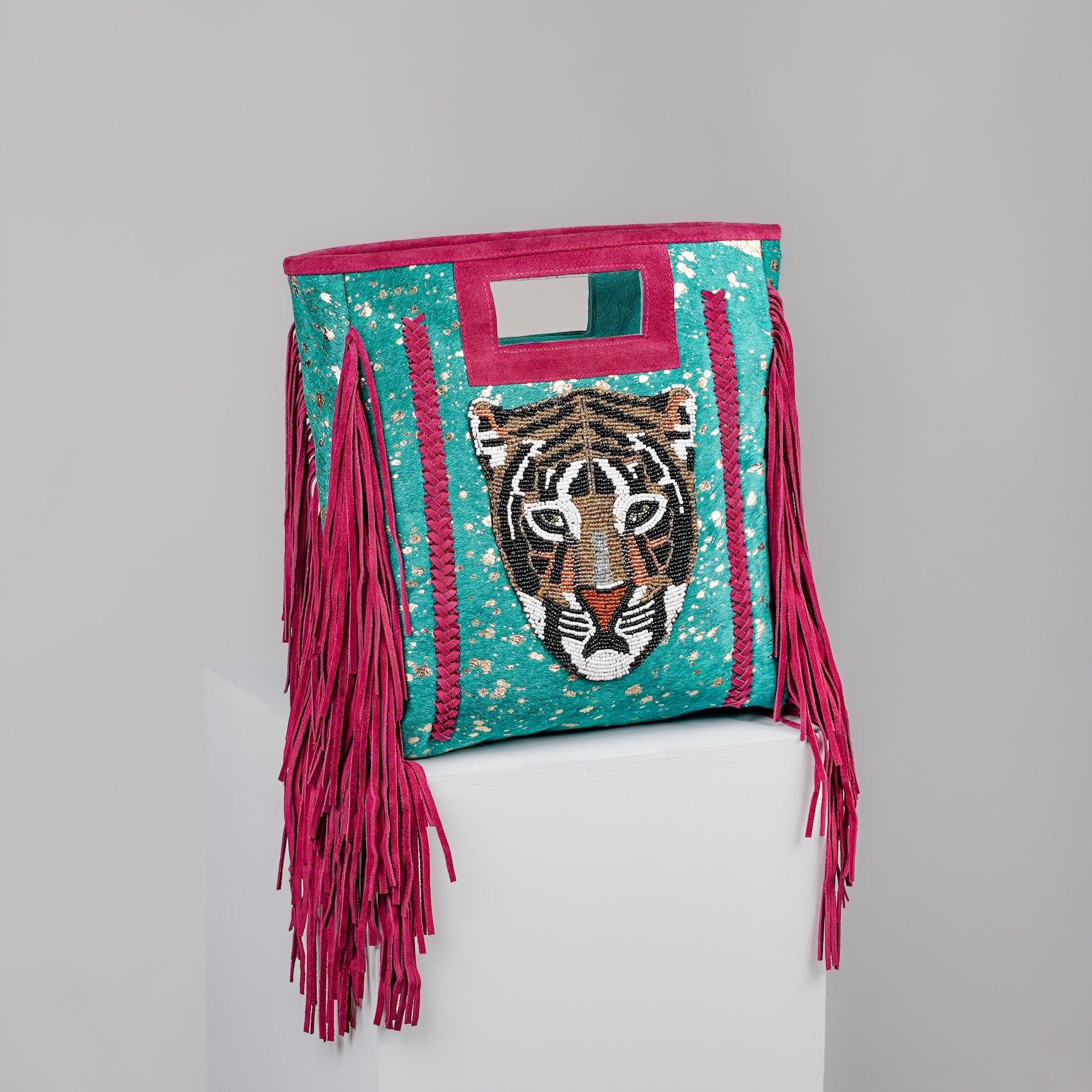 Turquoise Panthera Shoulder Bag