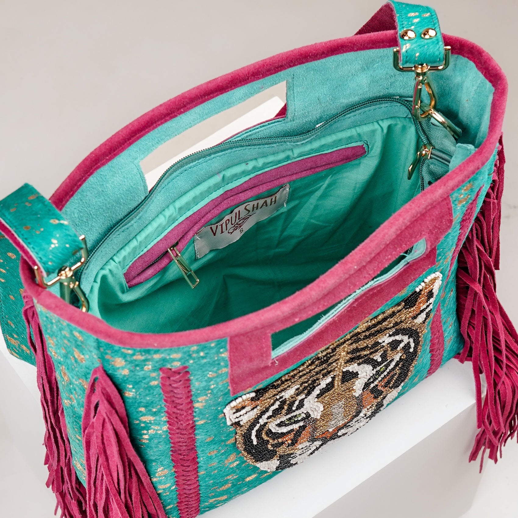 Turquoise Panthera Shoulder Bag
