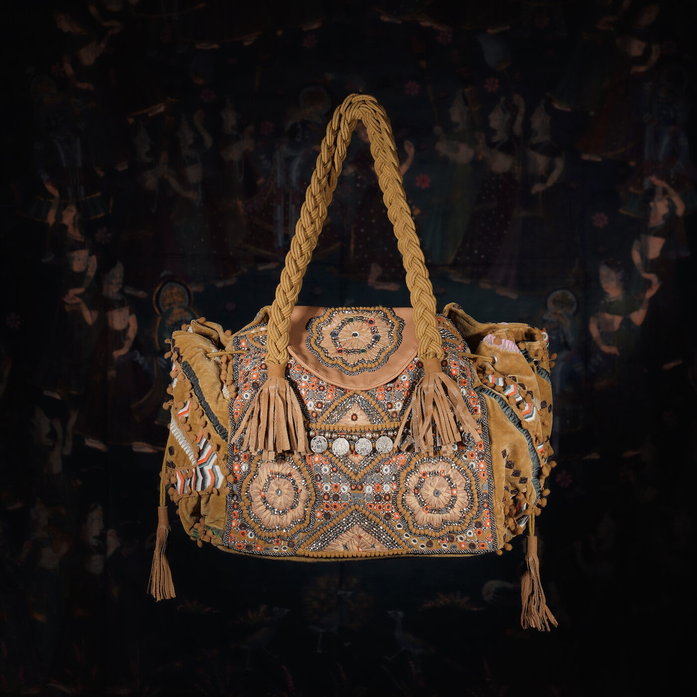 Pom Pom Tote - Beige