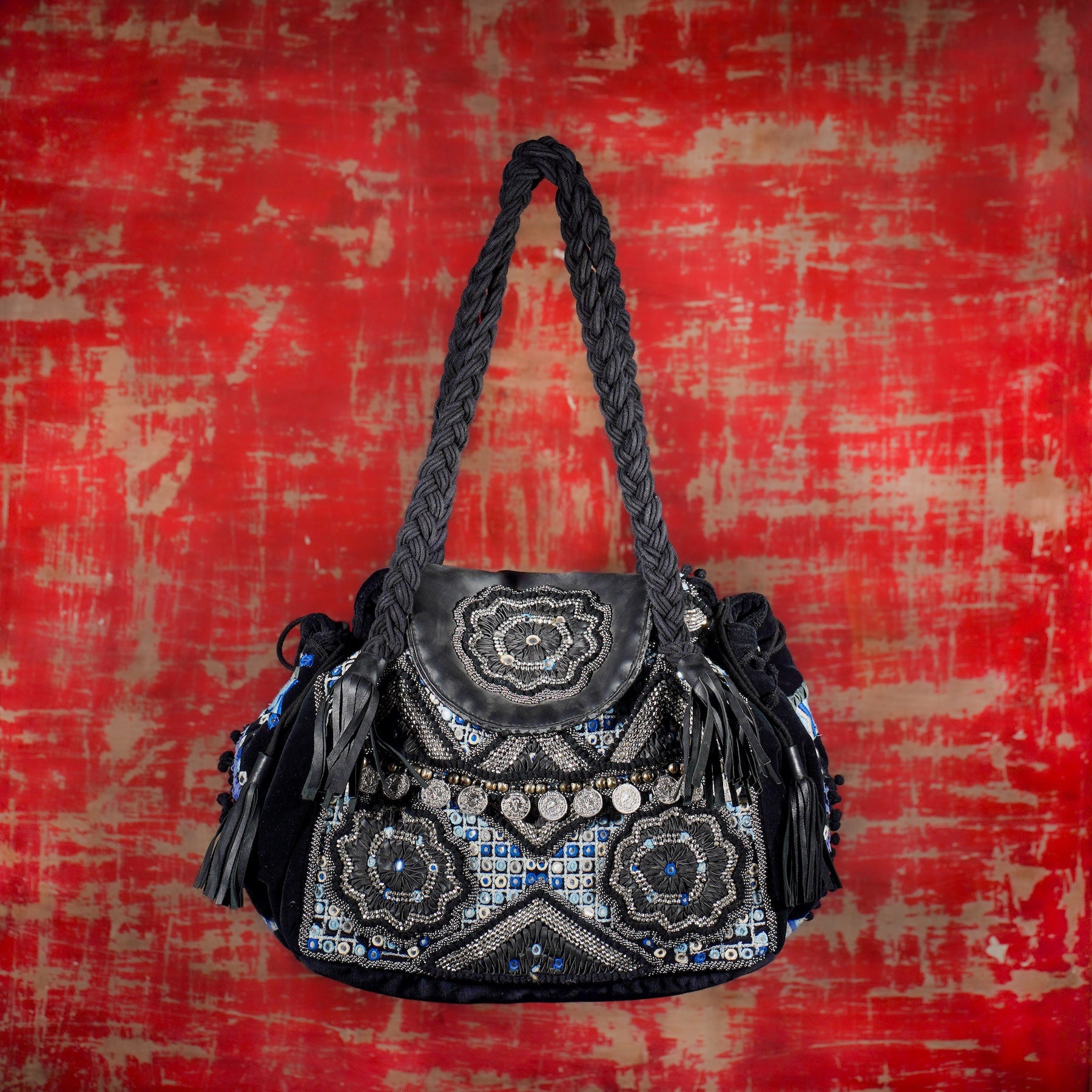 Black Pom Pom Tote