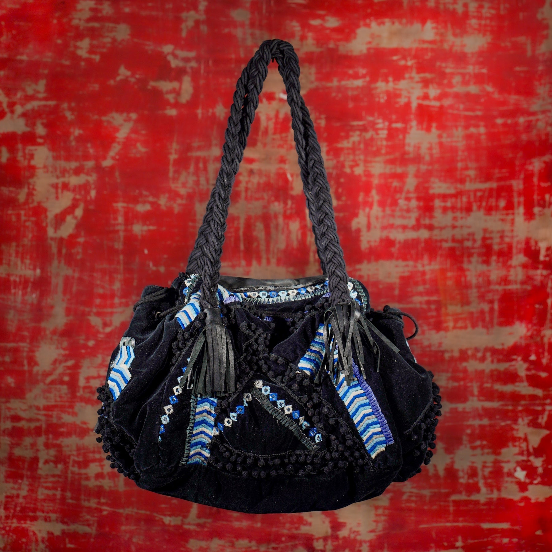Black Pom Pom Tote