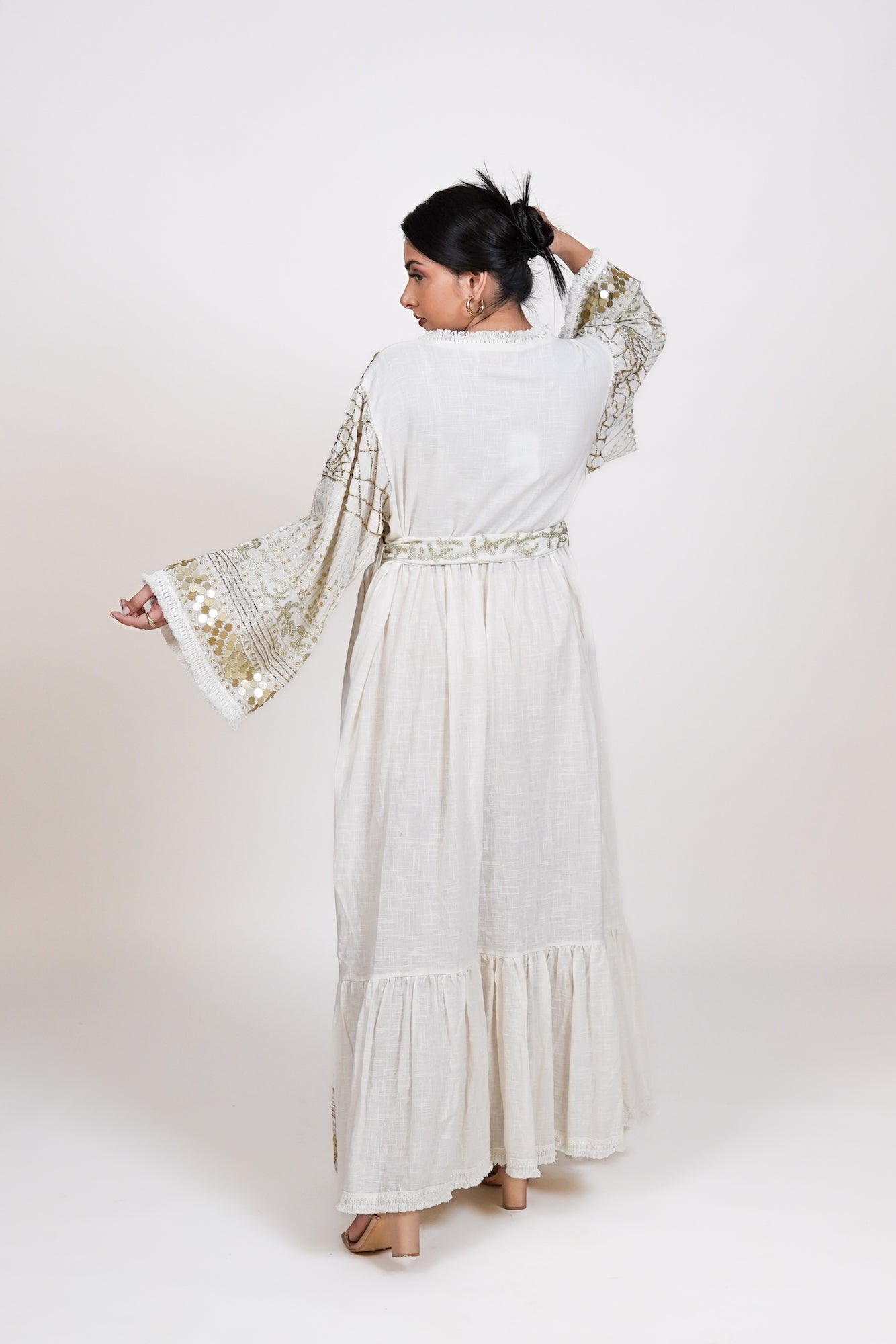 Cream Alara Long Dress