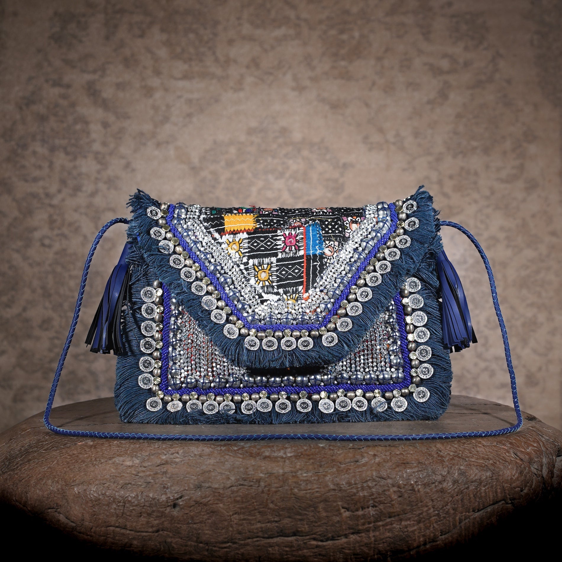 Blue Banjara Clutch 020