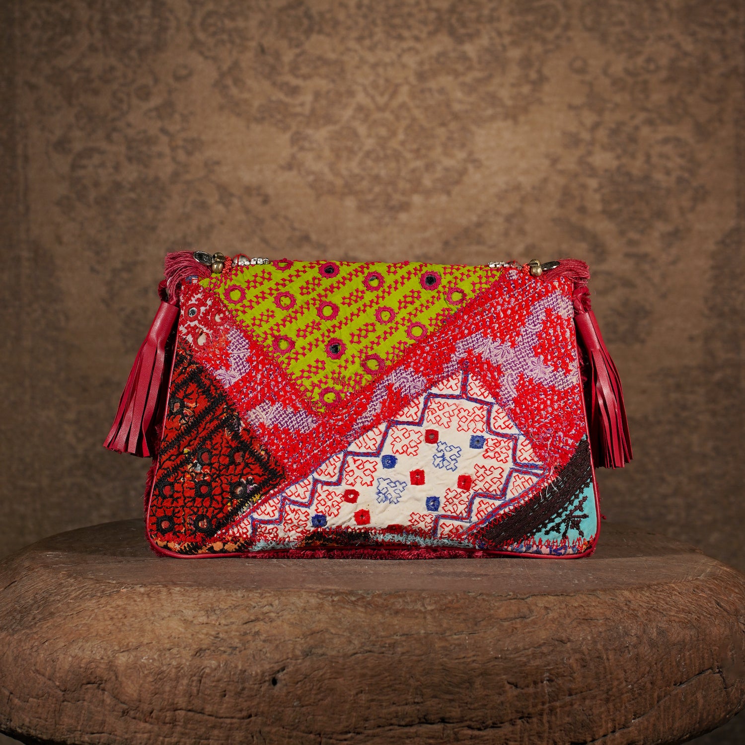 Burgundy Banjara Clutch 006