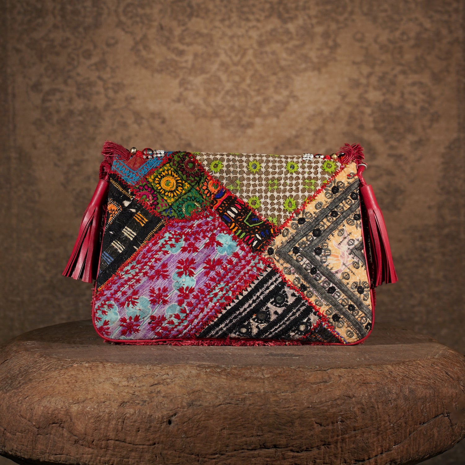 Burgundy Banjara Clutch 007