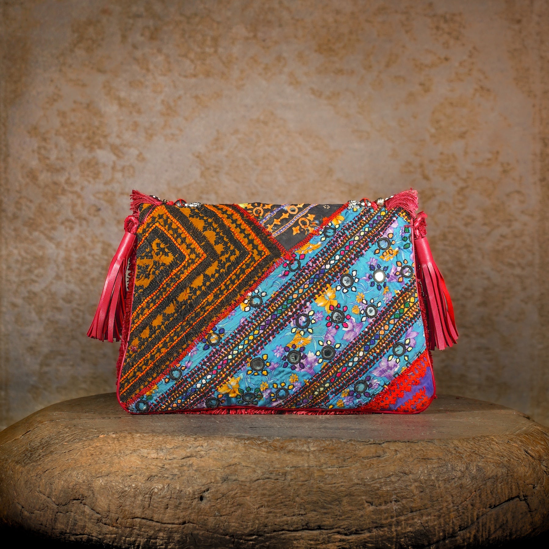 Burgundy Banjara Clutch 025