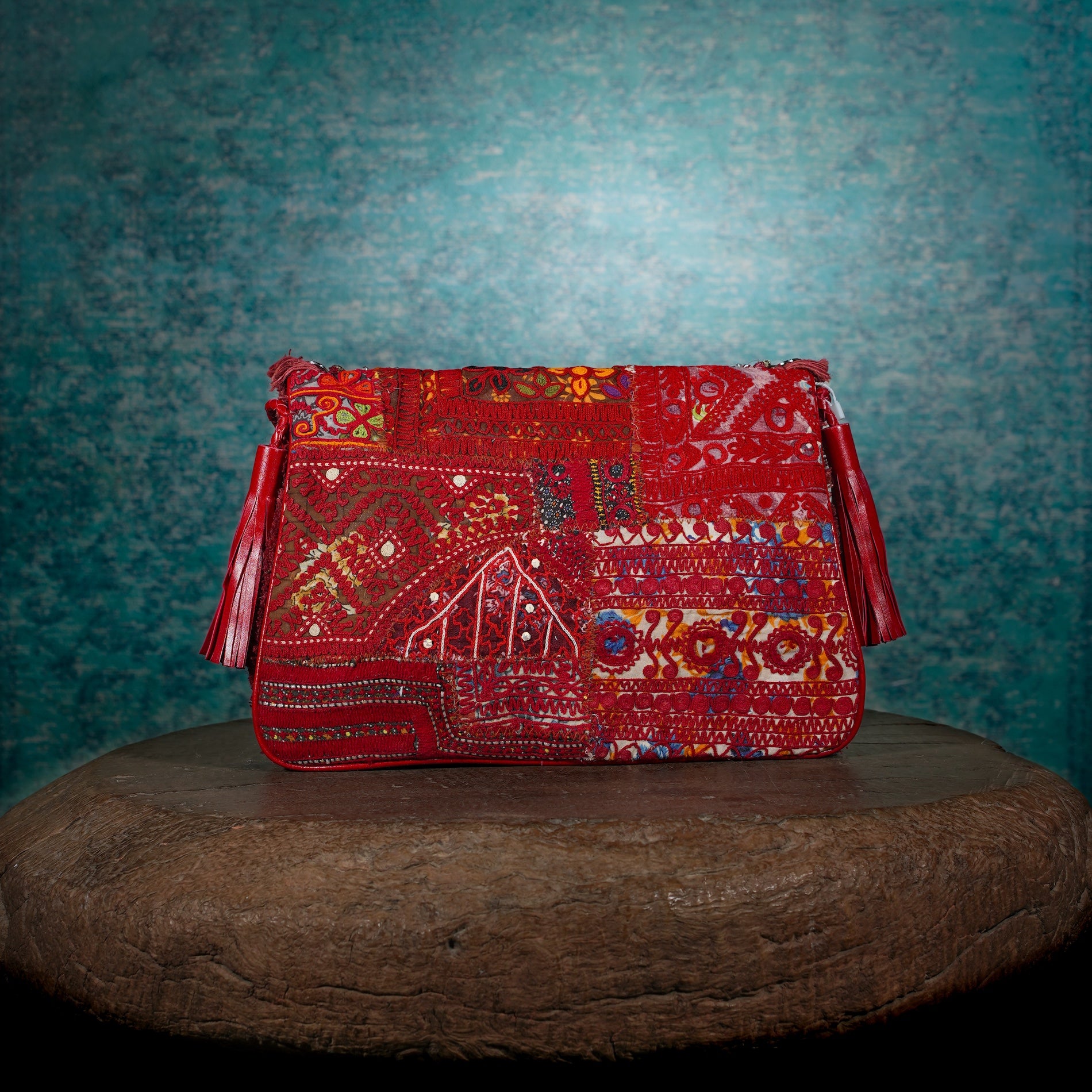 Burgundy Banjara Clutch 027