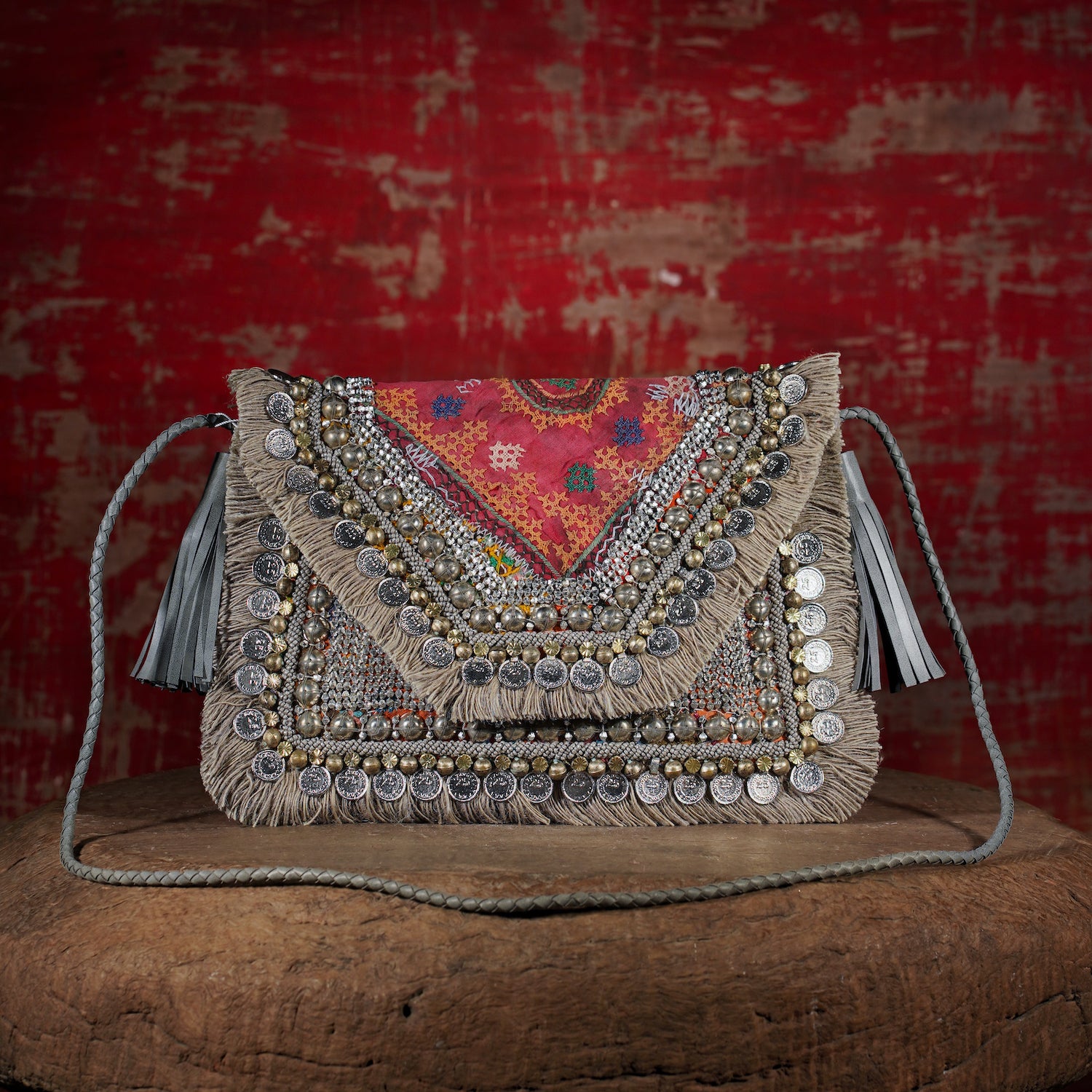 Light Grey Banjara Clutch 002