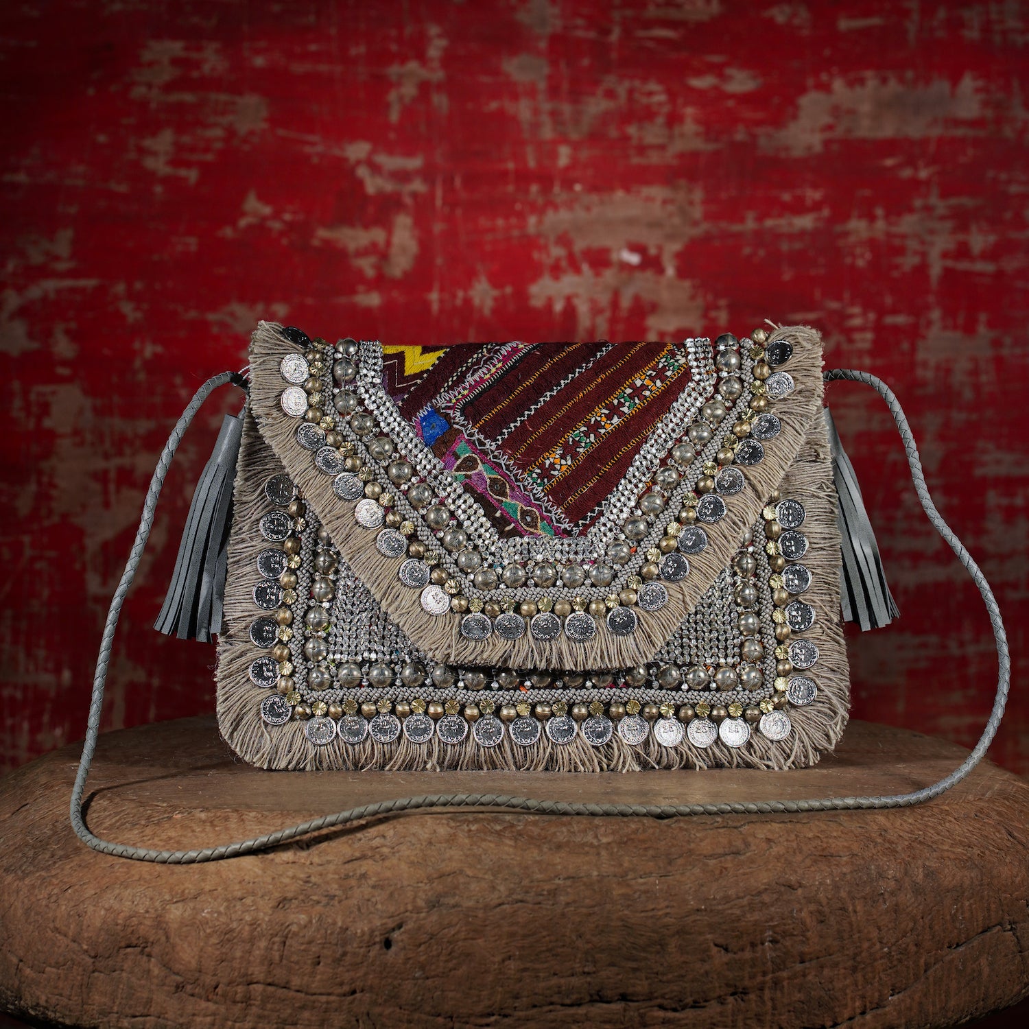 Light Grey Banjara Clutch 005