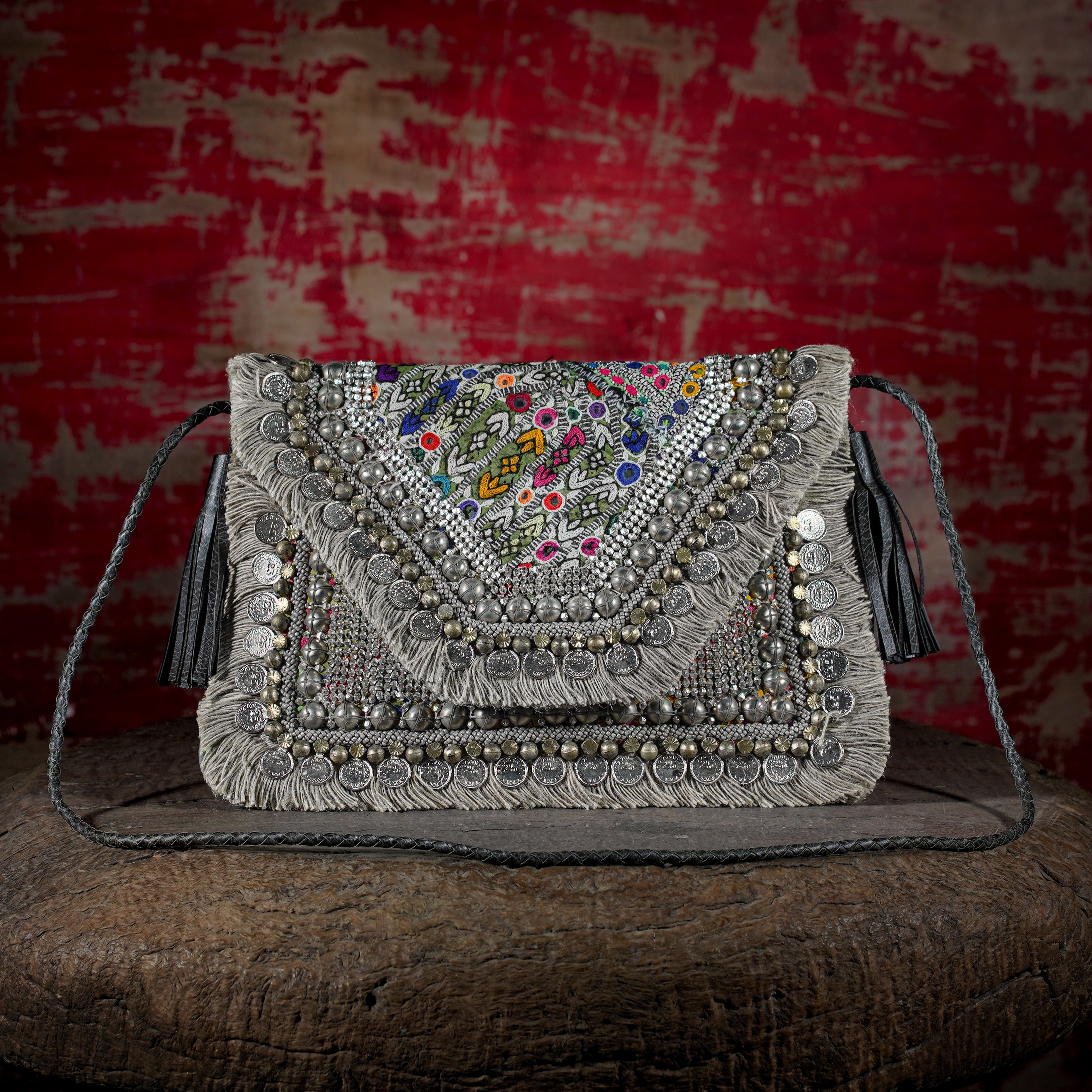 Light Grey Banjara Clutch 013