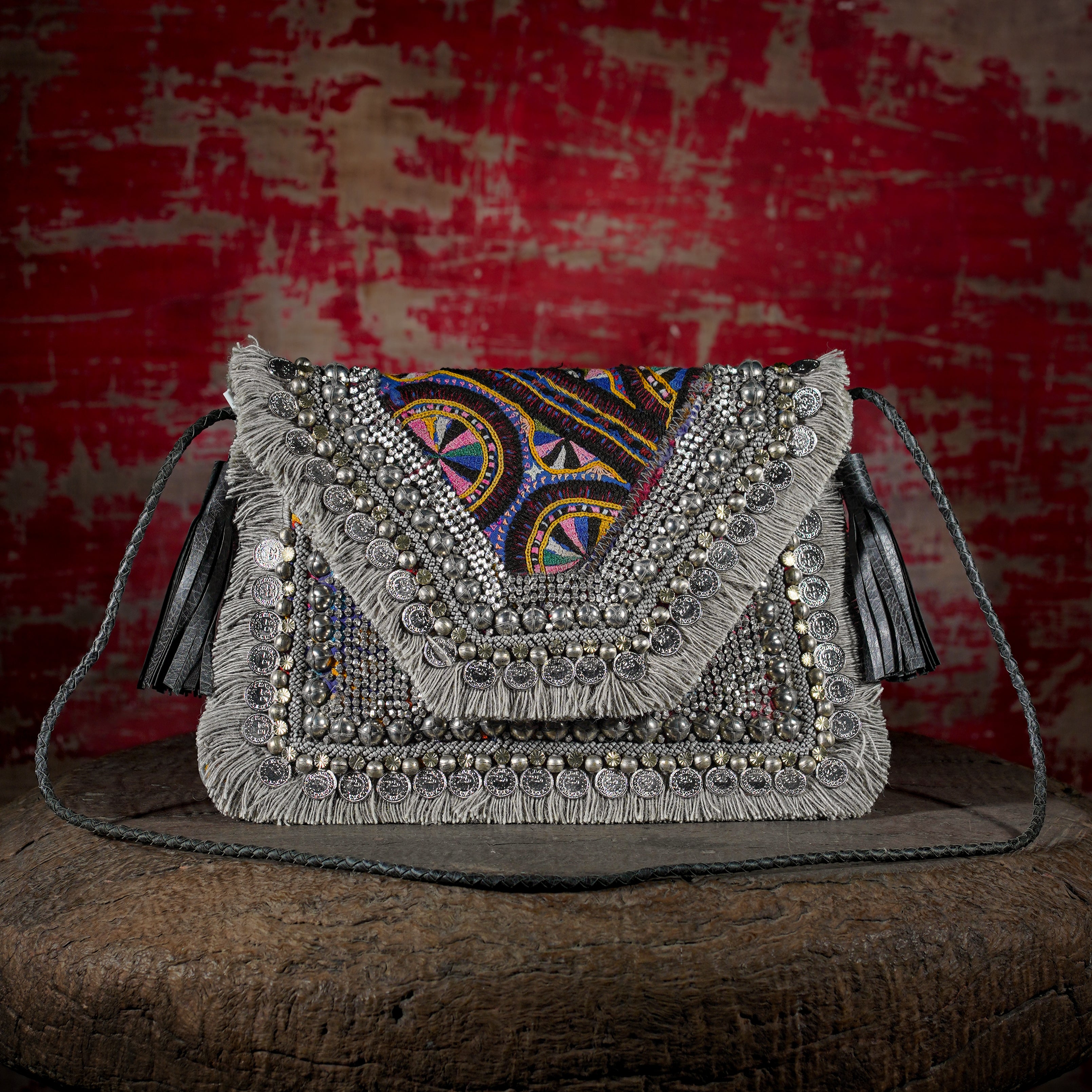 Light Grey Banjara Clutch 014