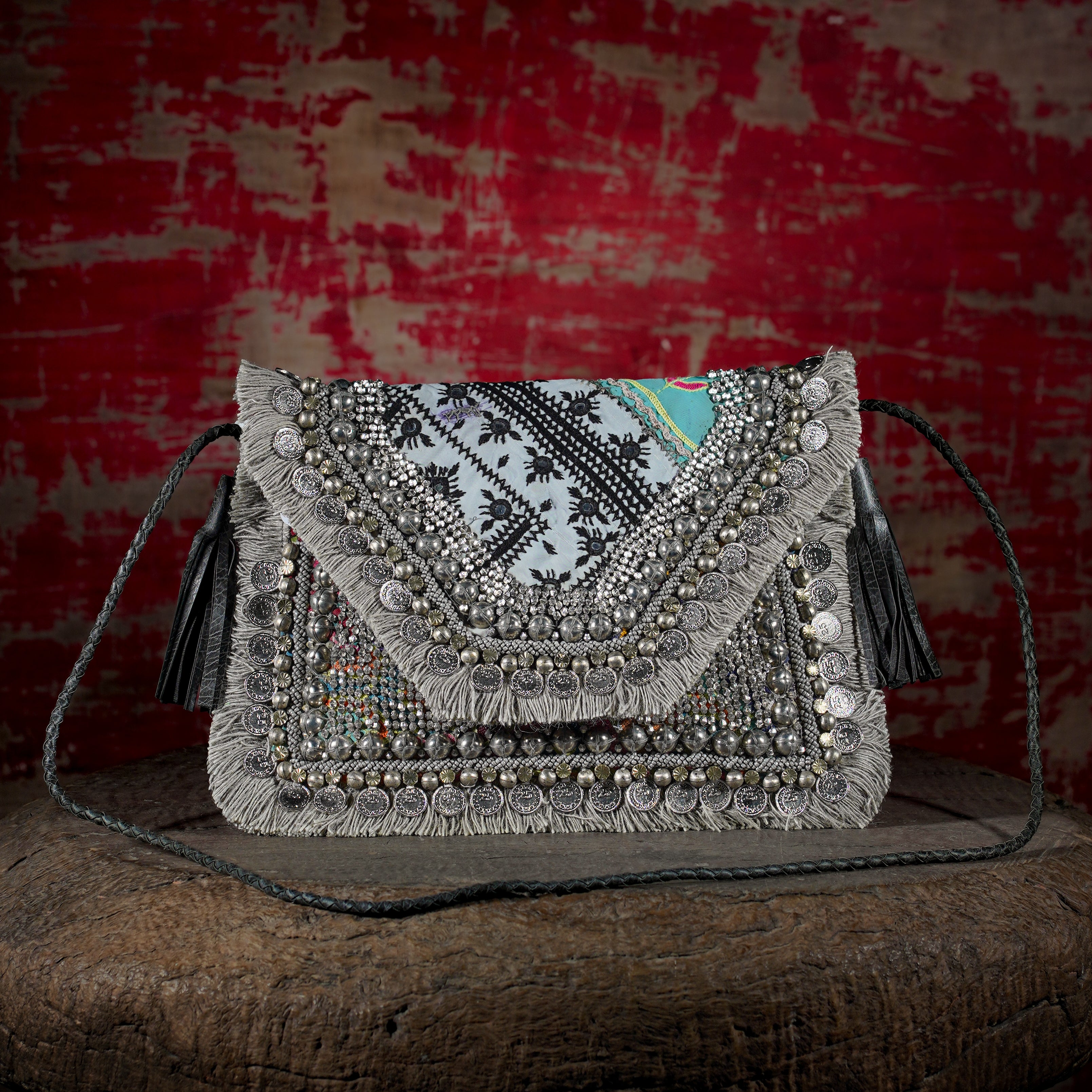 Light Grey Banjara Clutch 016