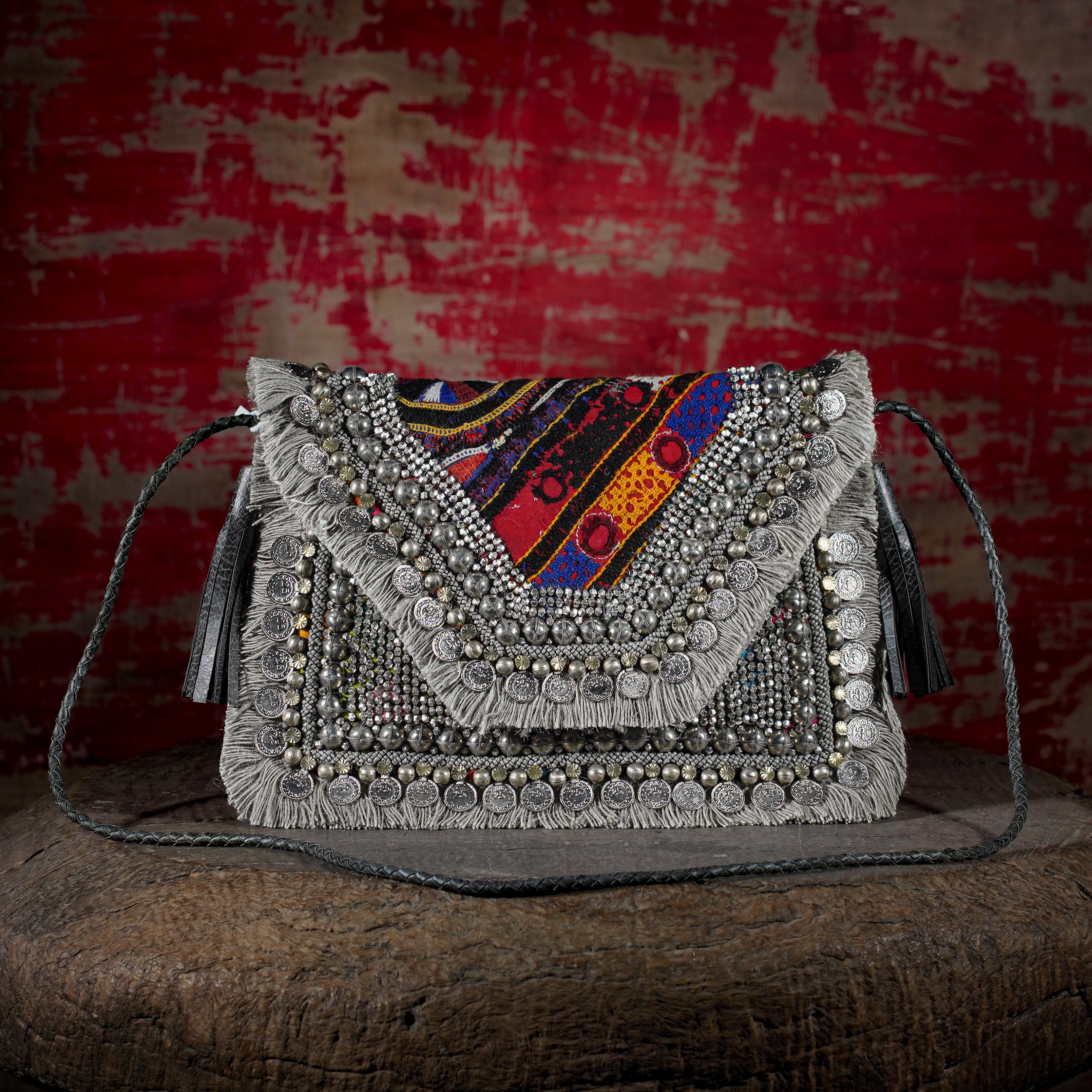 Light Grey Banjara Clutch 017