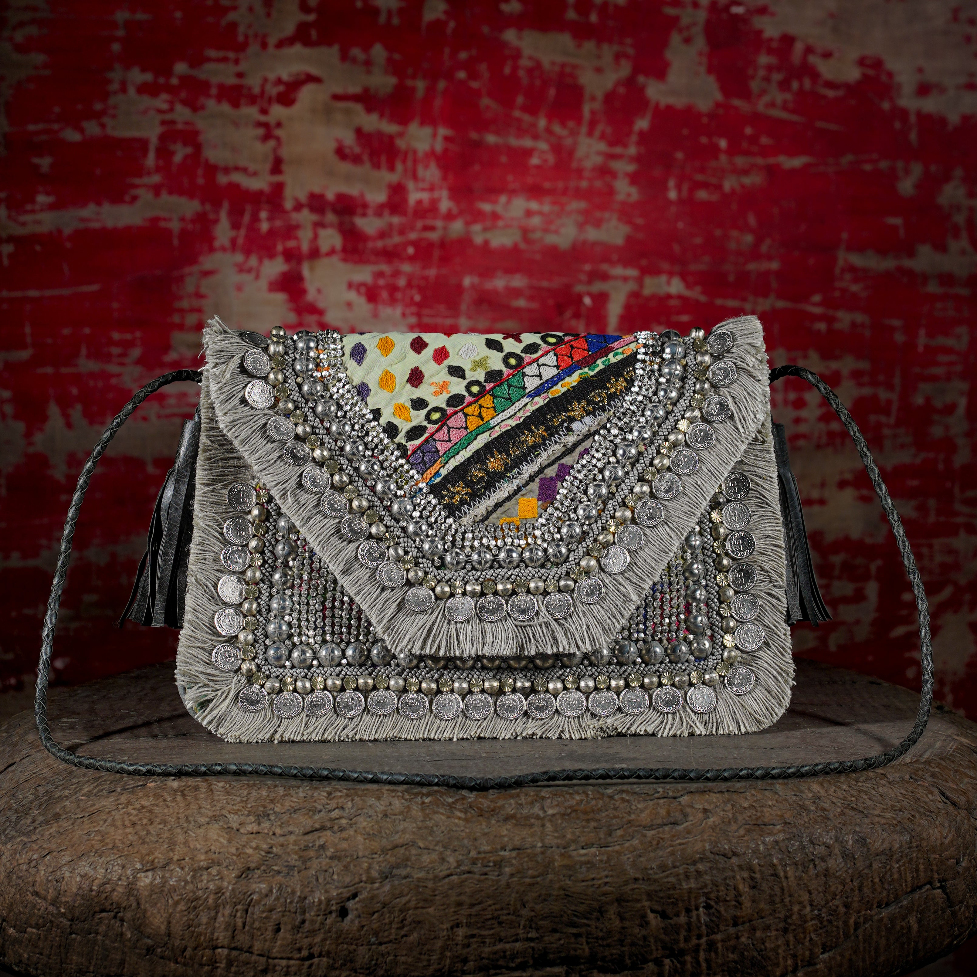 Light Grey Banjara Clutch 018