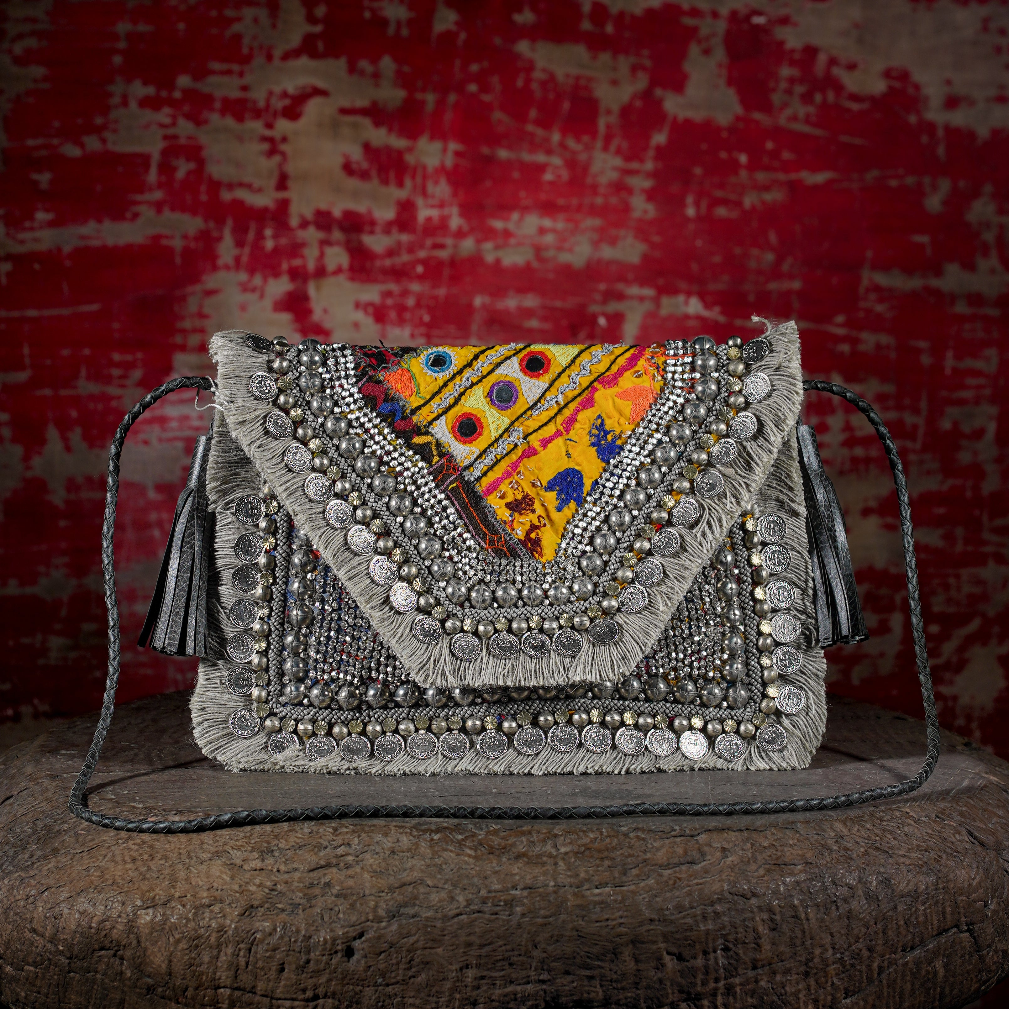 Light Grey Banjara Clutch 019