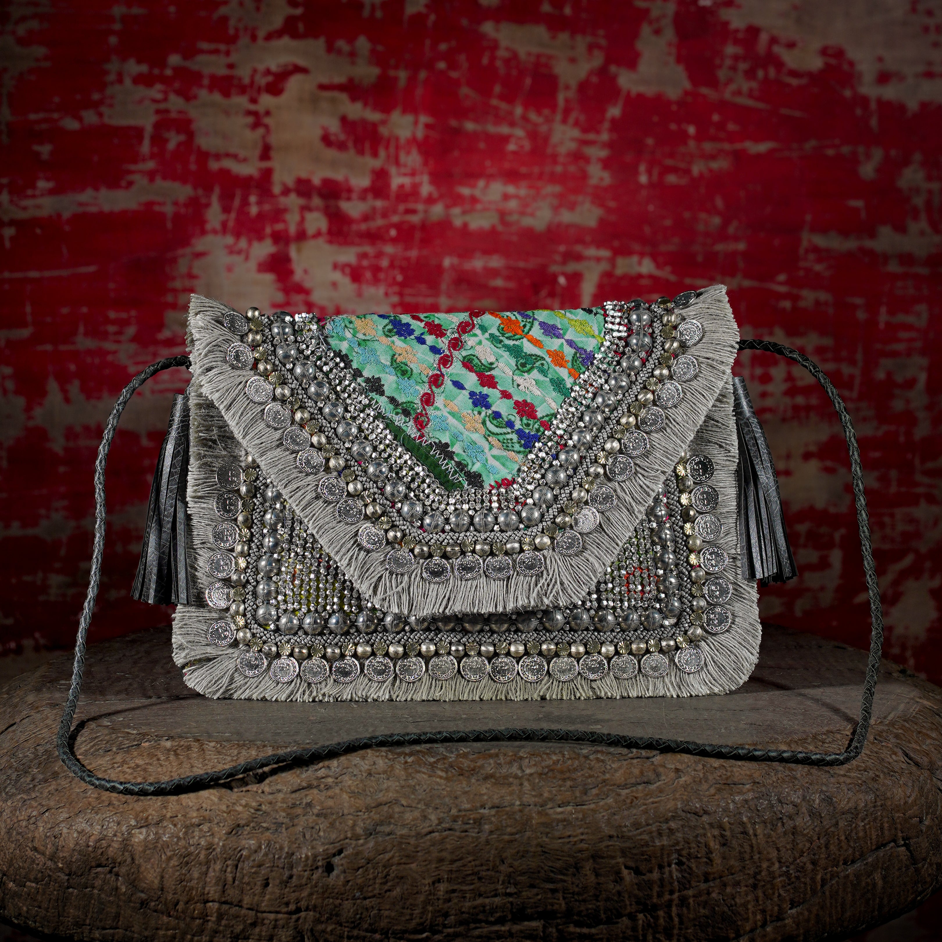 Light Grey Banjara Clutch 020