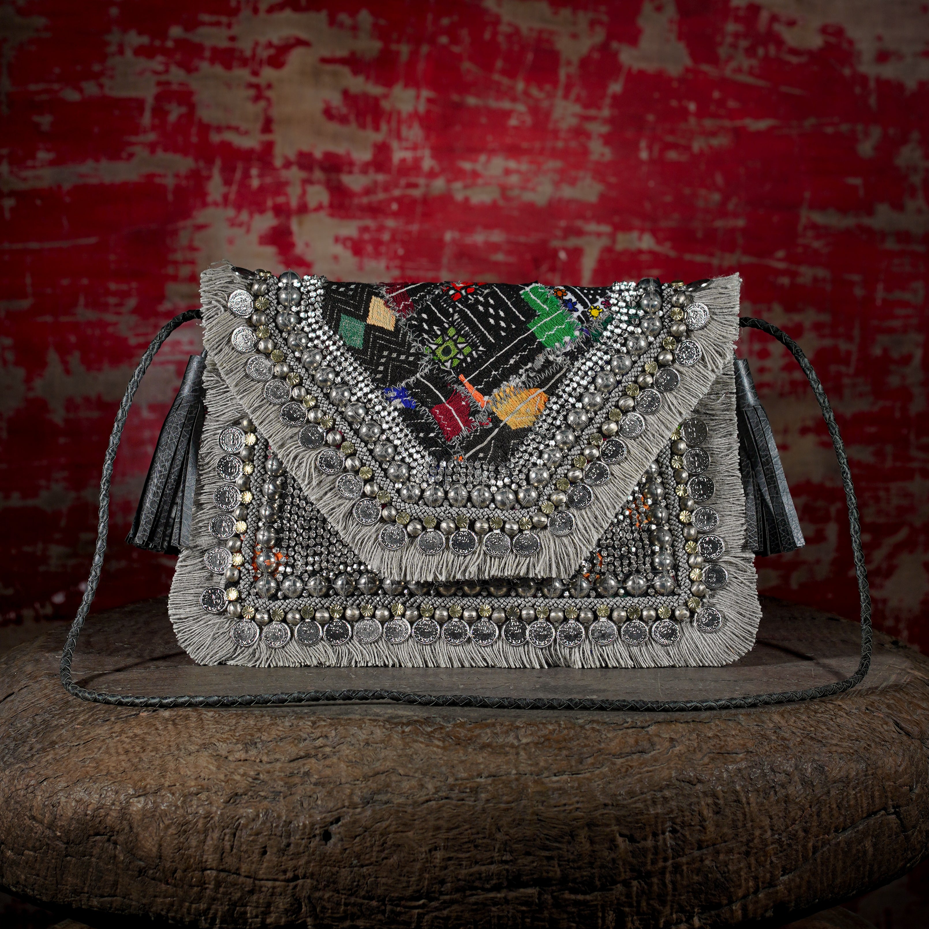 Light Grey Banjara Clutch 021