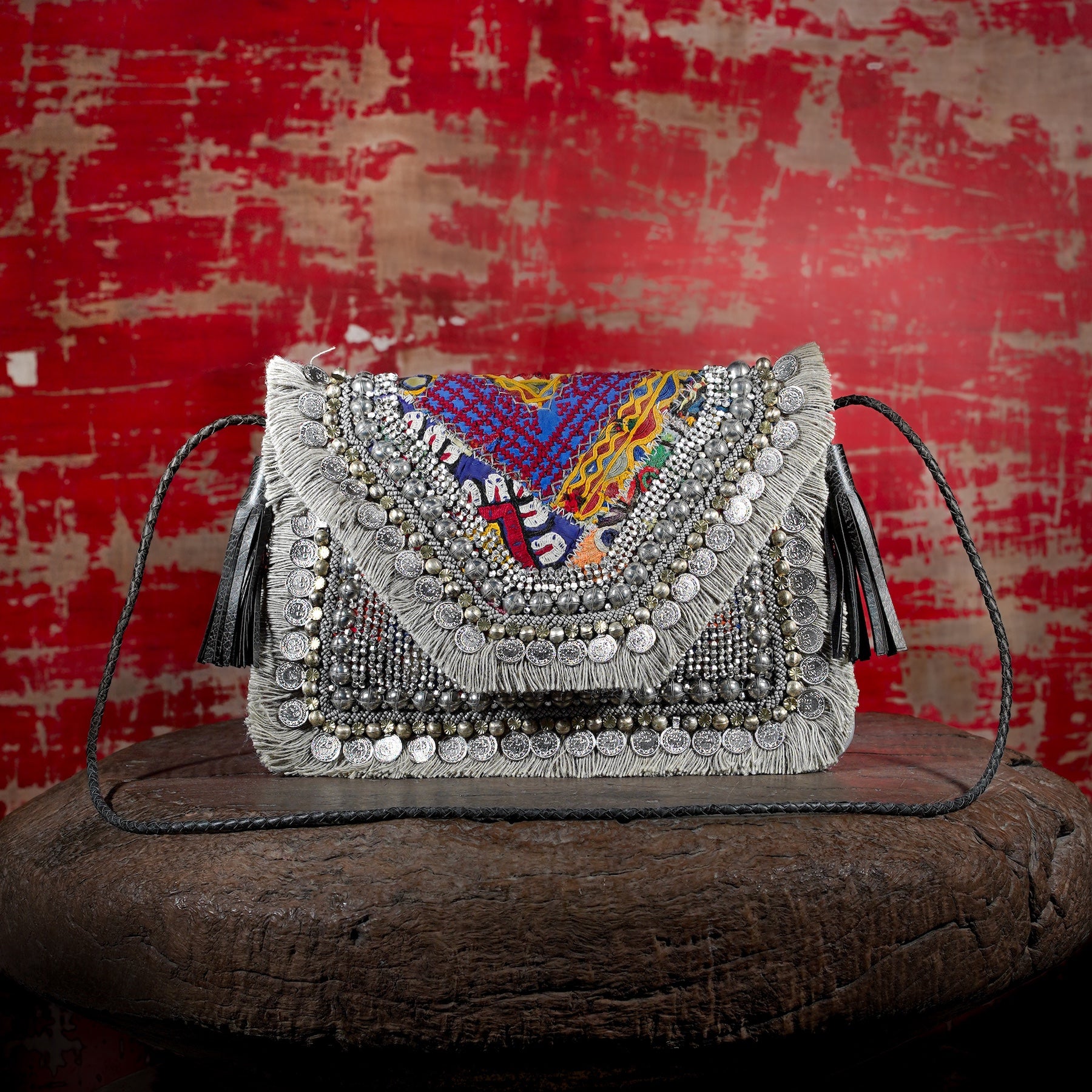 Light Grey Banjara Clutch 025